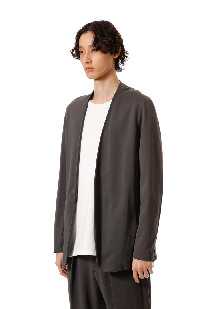 ◆美品 23AW ATTACHMENT ダブルフェイスカラーレスカーディガン ATTACHMENT カーディガン コットンダブルフェイス カラーレス