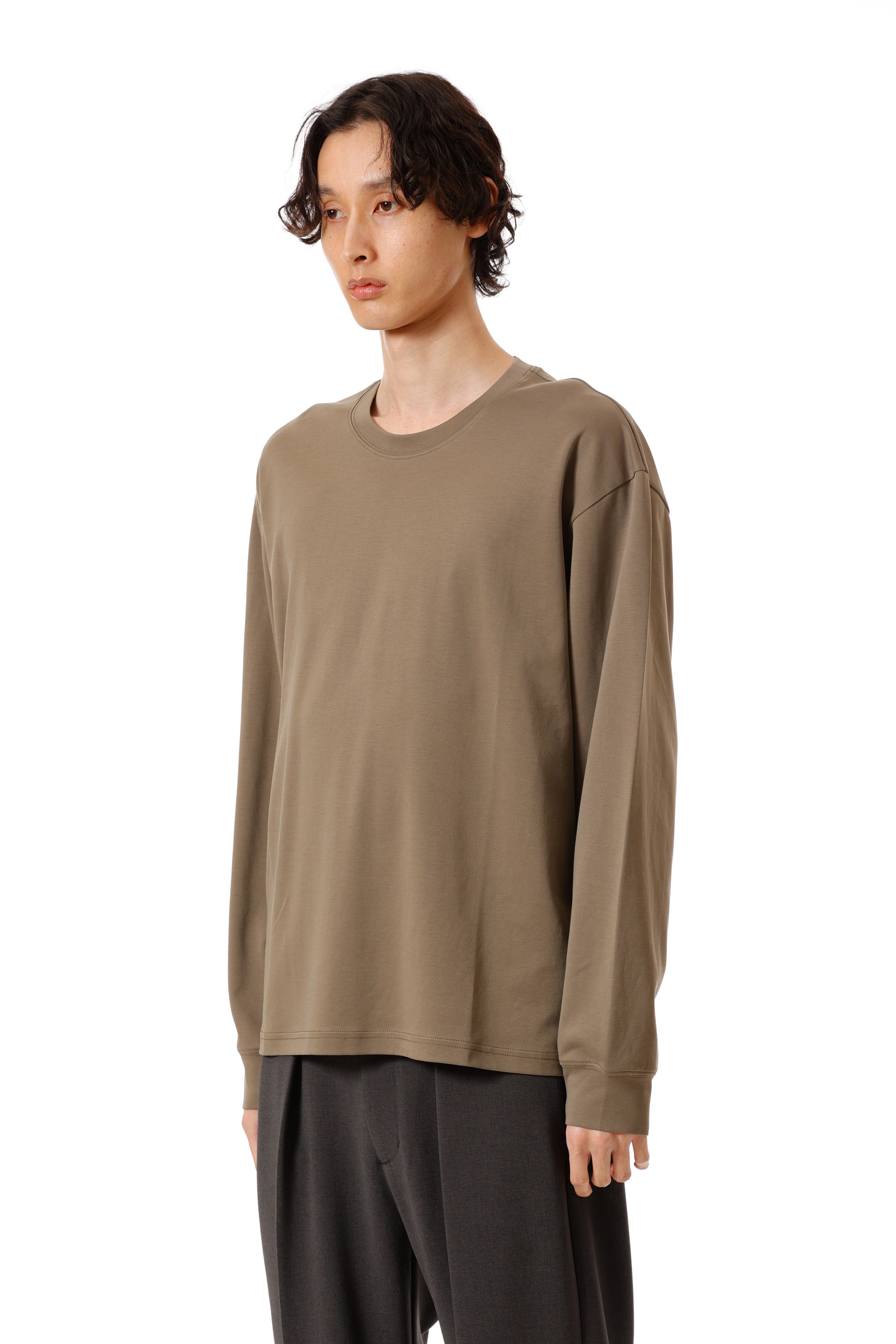 AJ52-088 コットンダブルフェイス オーバーサイズ L/S カットソー