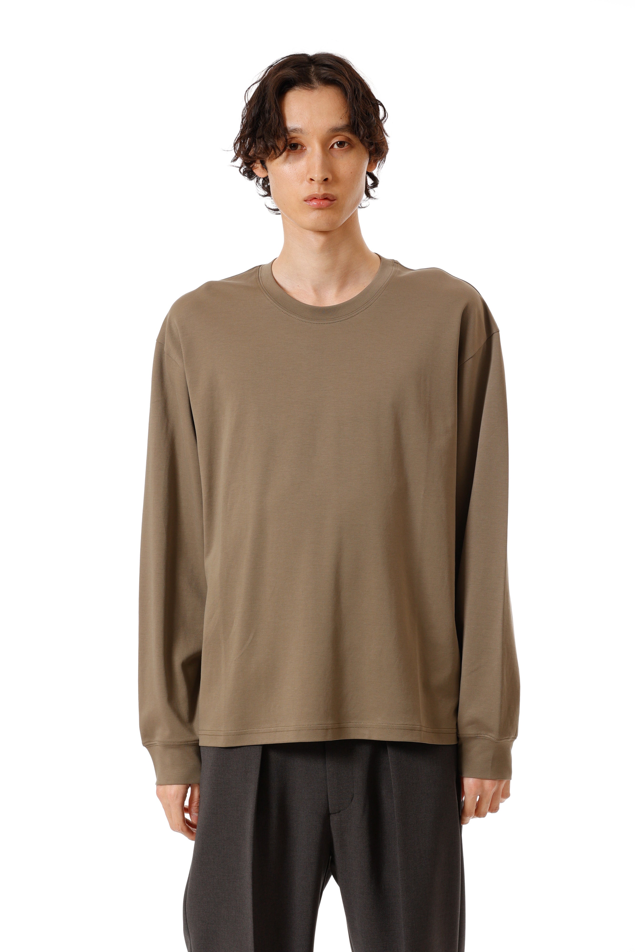 AJ52-088 コットンダブルフェイス オーバーサイズ L/S カットソー