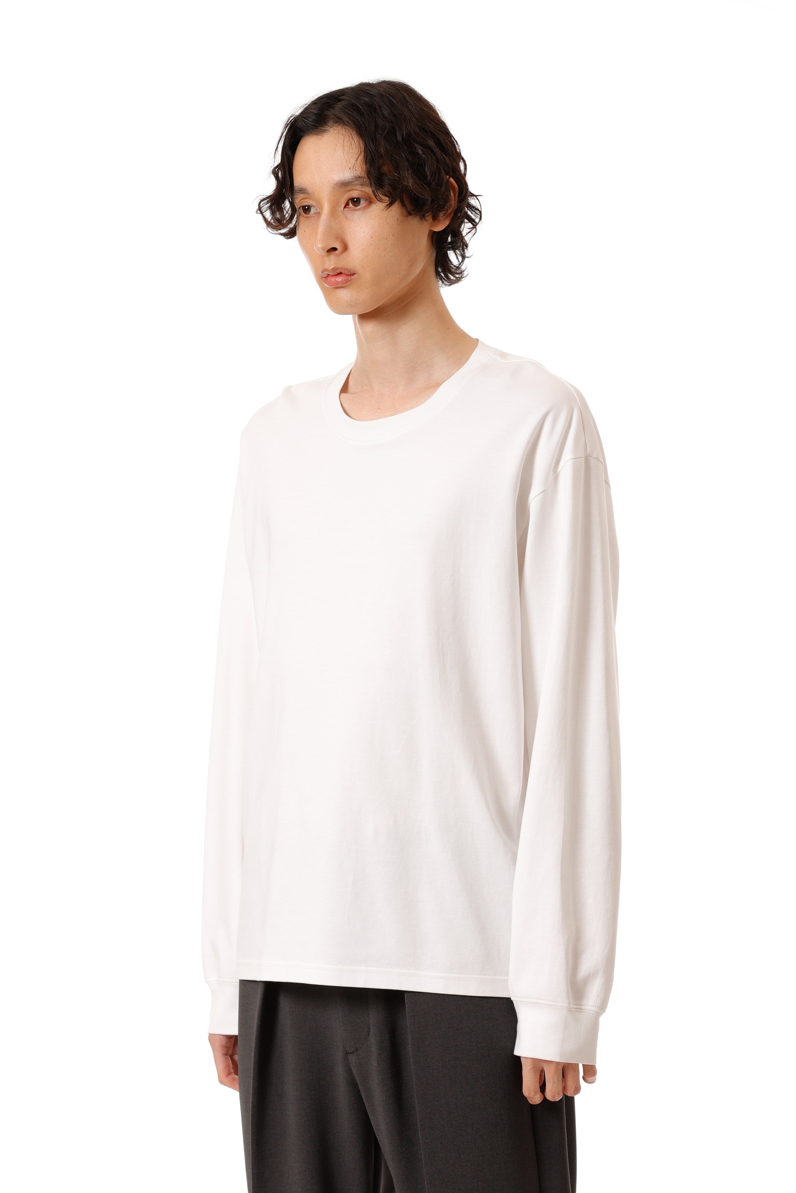 AJ52-088 コットンダブルフェイス オーバーサイズ L/S カットソー