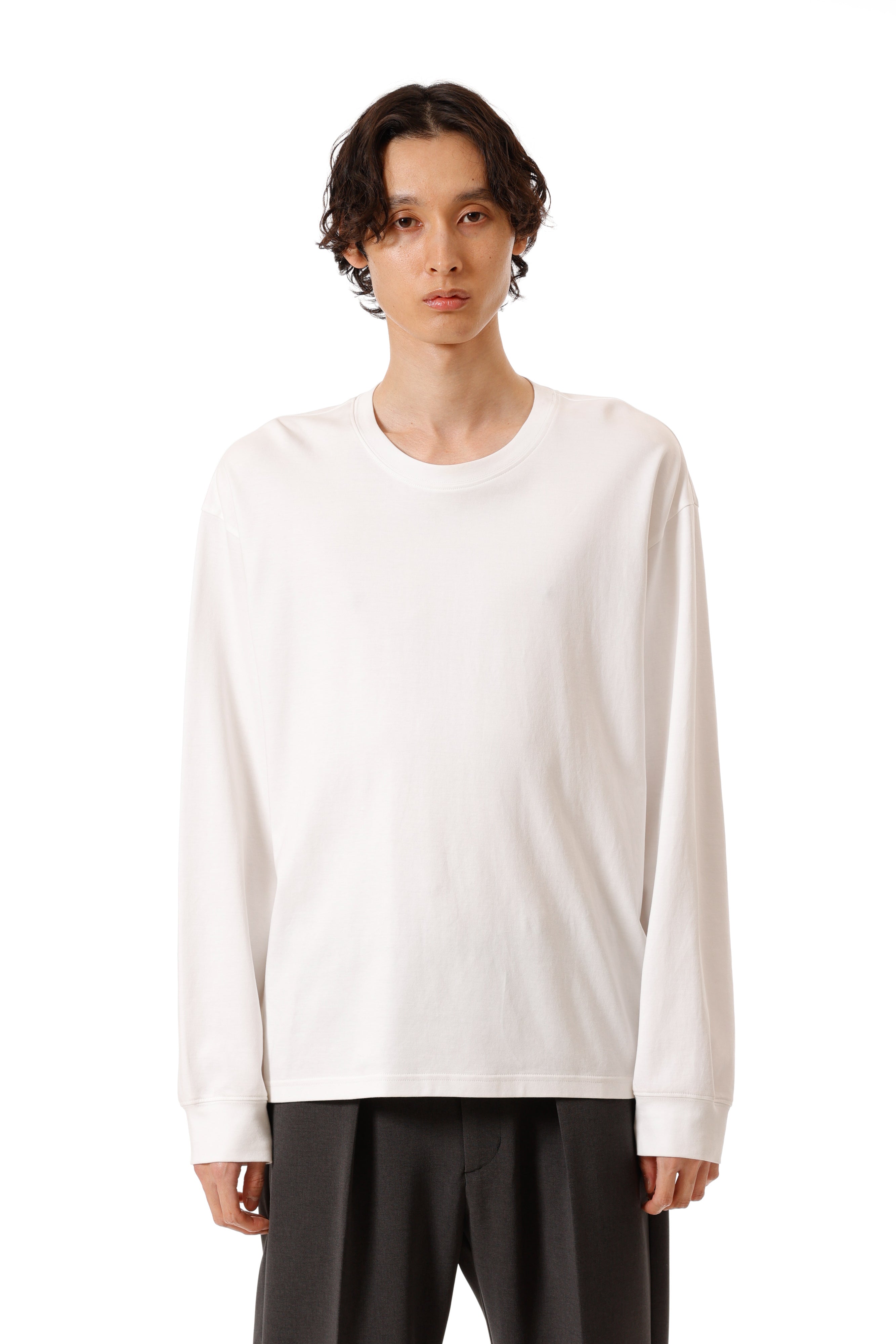 AJ52-088 コットンダブルフェイス オーバーサイズ L/S カットソー