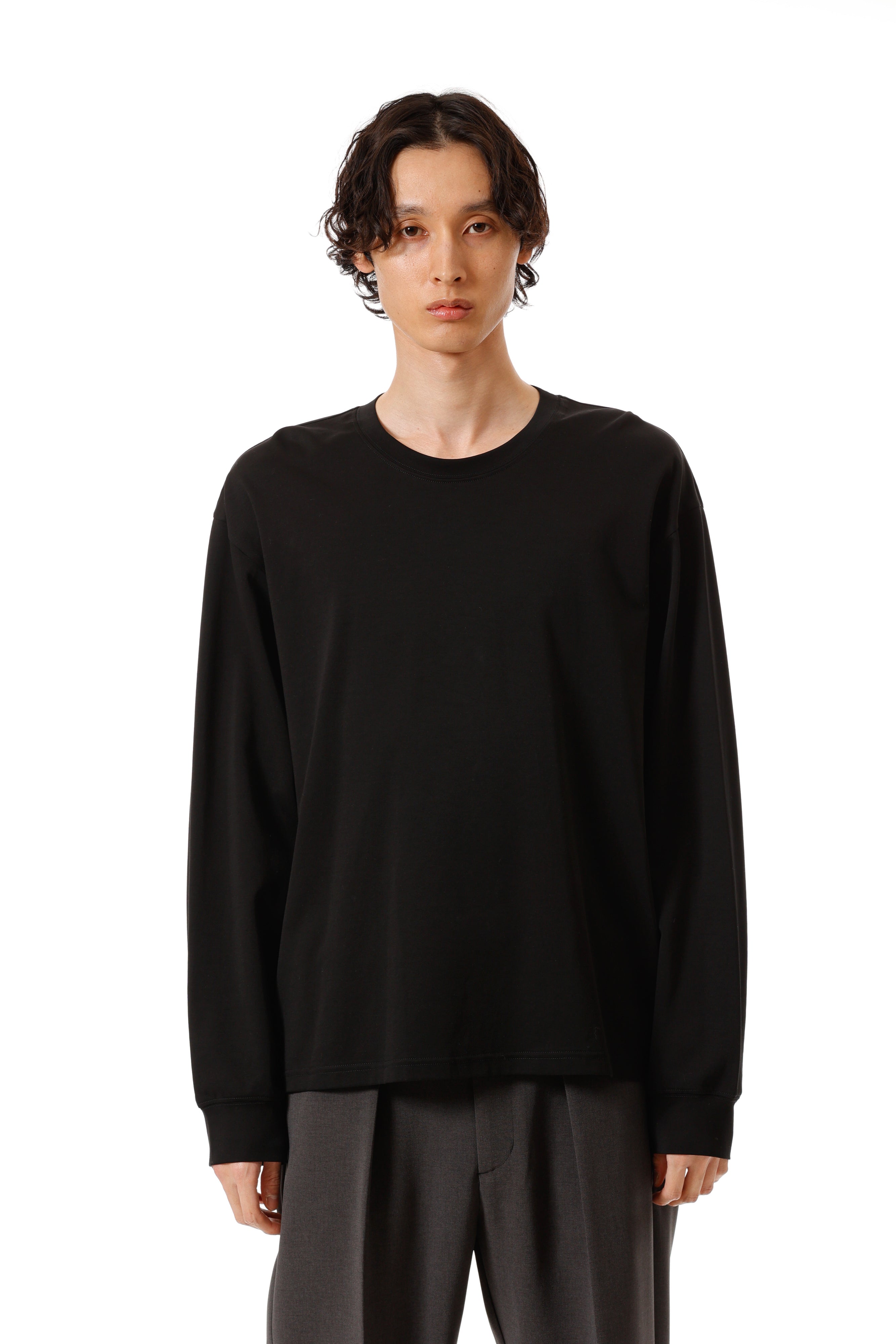 AJ52-088 コットンダブルフェイス オーバーサイズ L/S カットソー