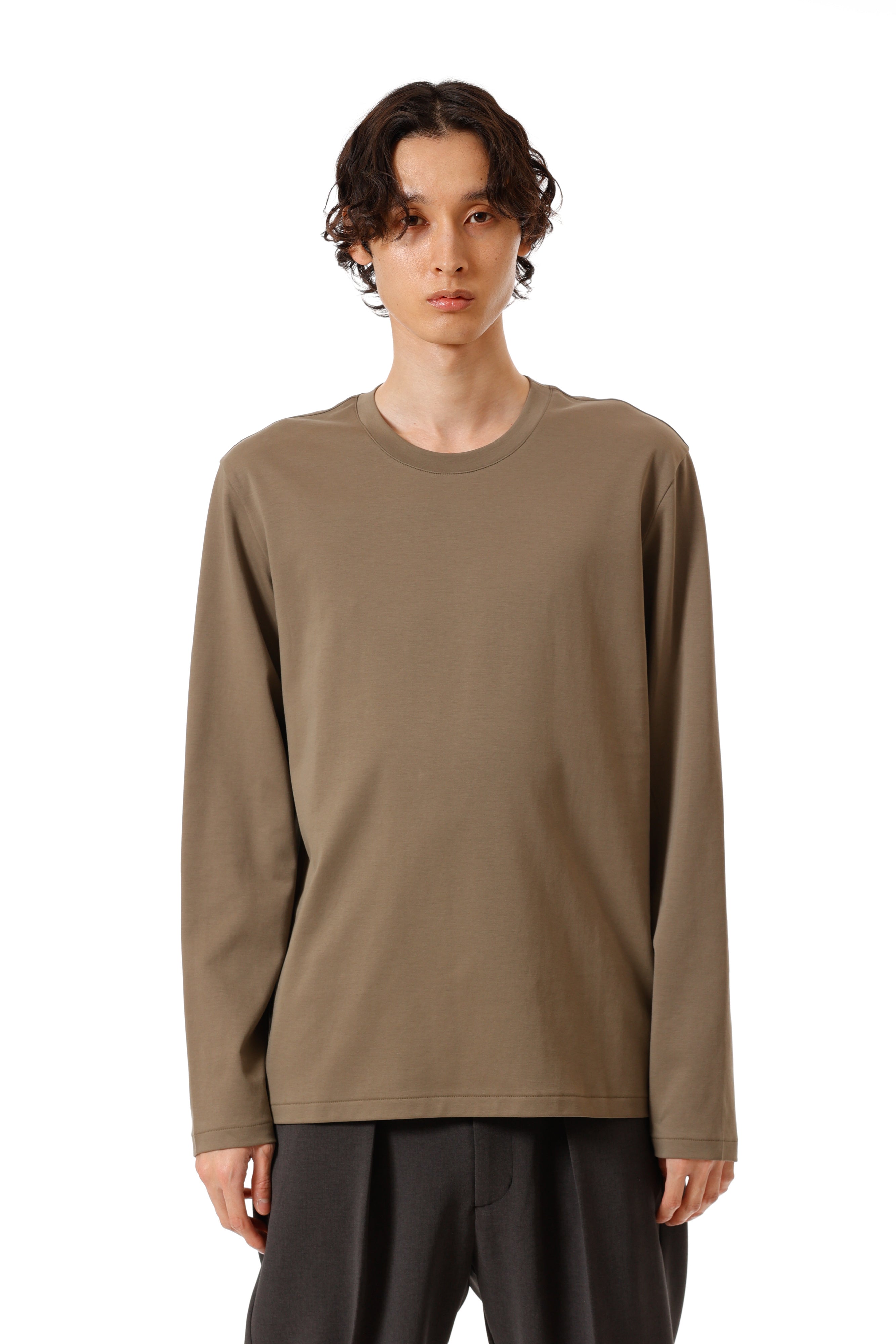 AJ52-089 コットンダブルフェイス スリムフィット L/S カットソー