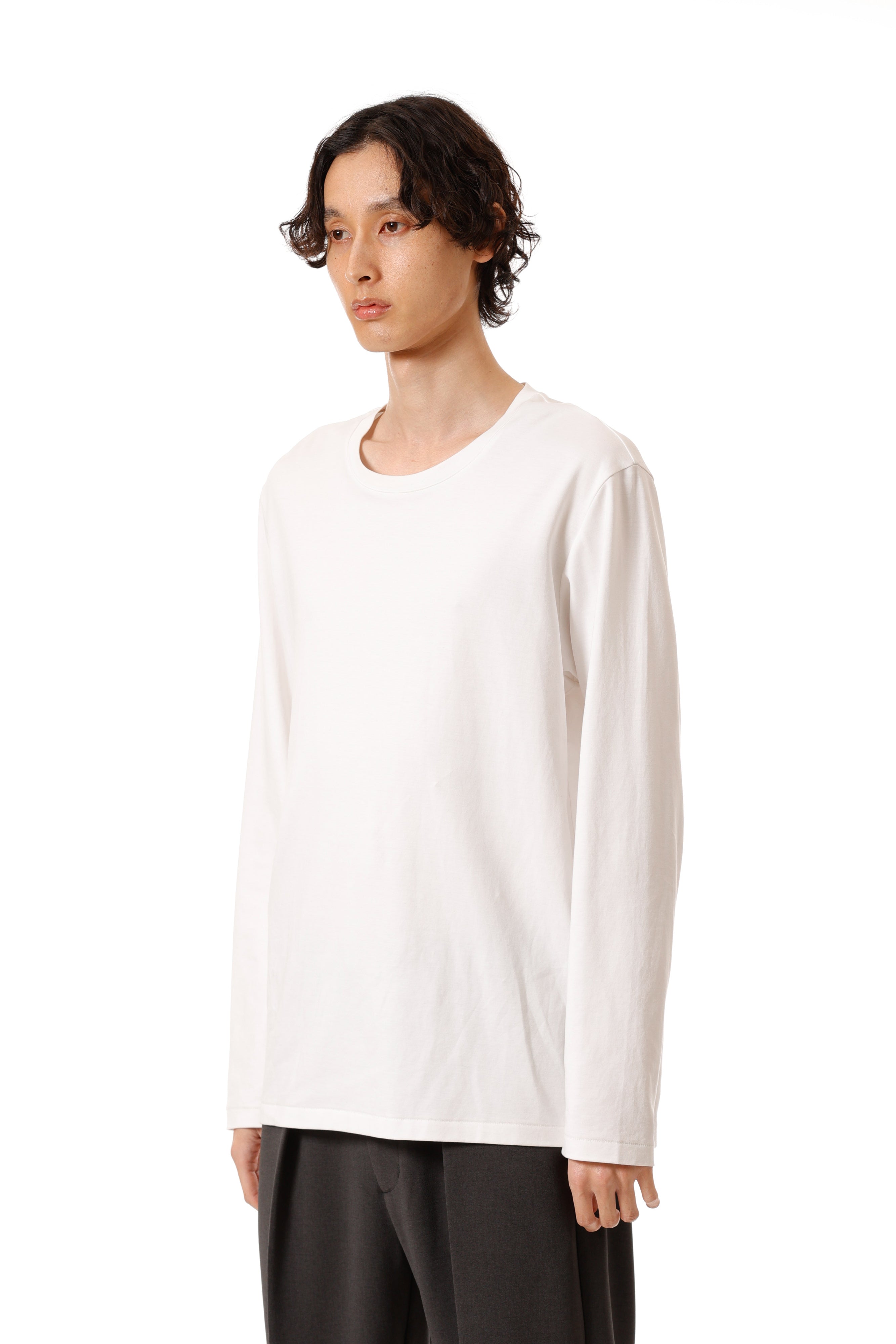 AJ52-089 コットンダブルフェイス スリムフィット L/S カットソー