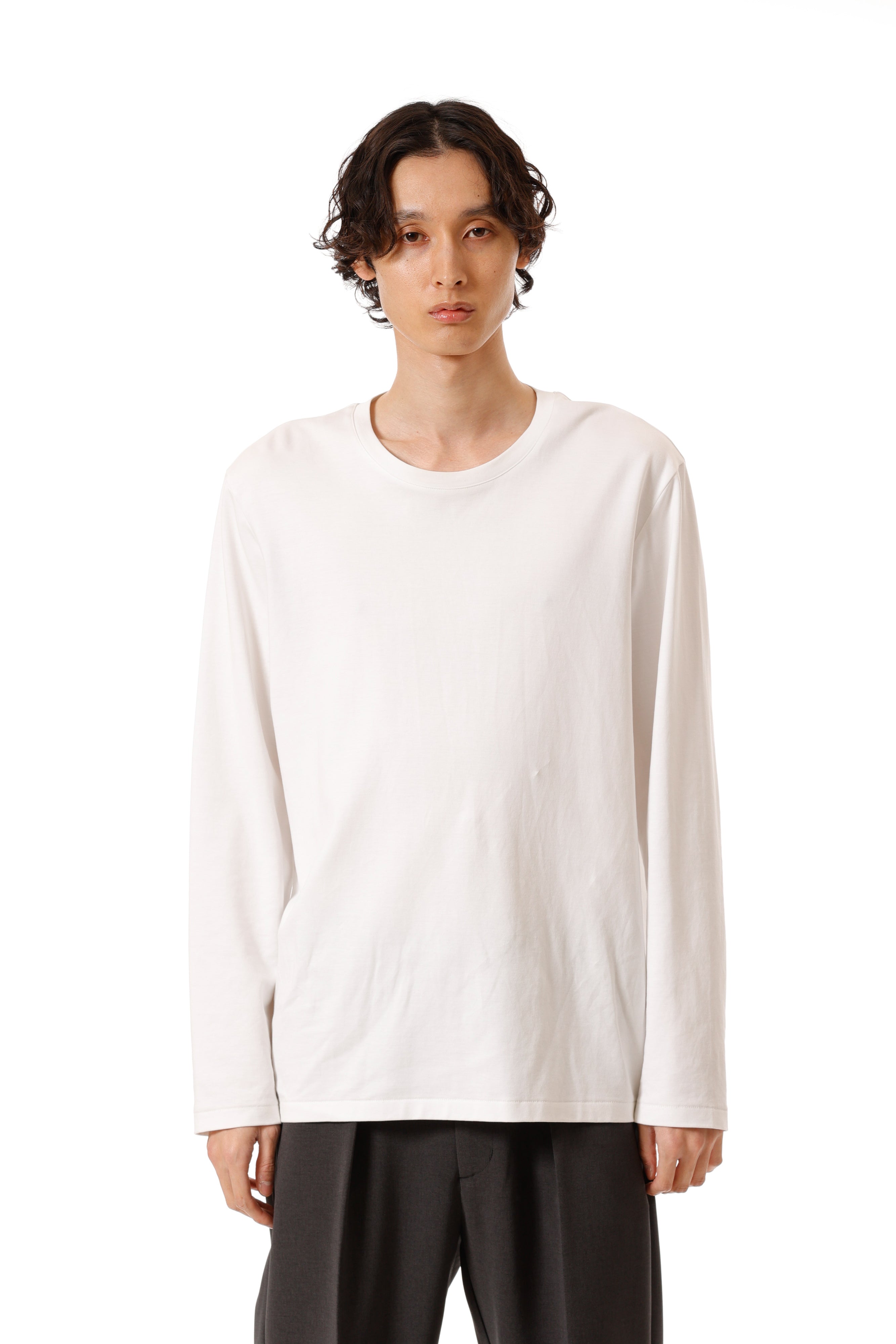 AJ52-089 コットンダブルフェイス スリムフィット L/S カットソー