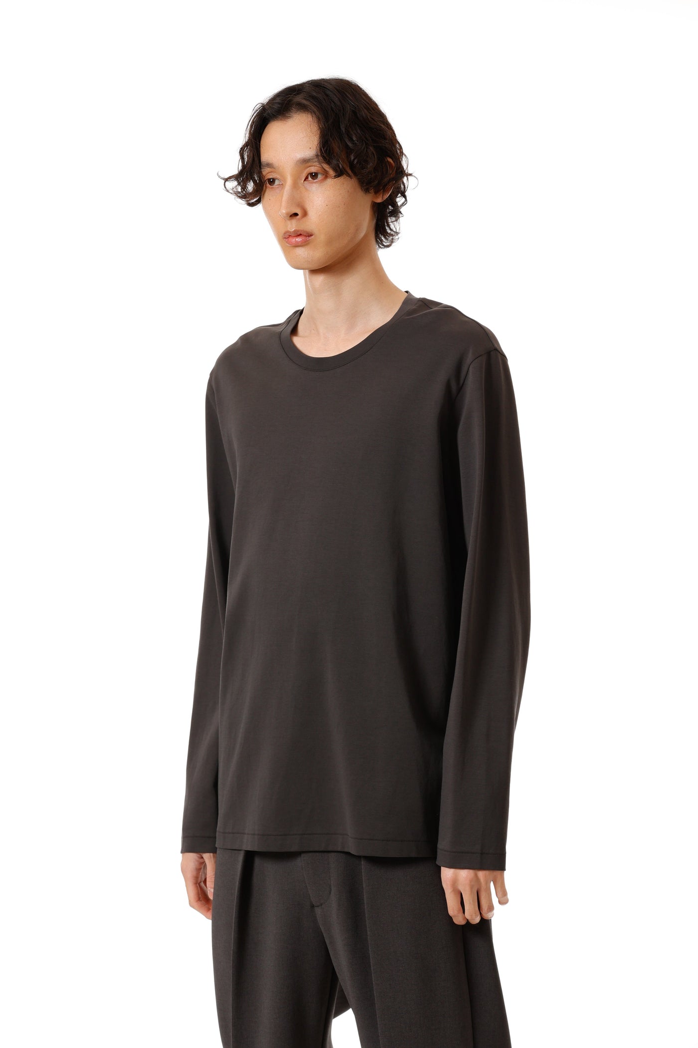 AJ52-089 コットンダブルフェイス スリムフィット L/S カットソー