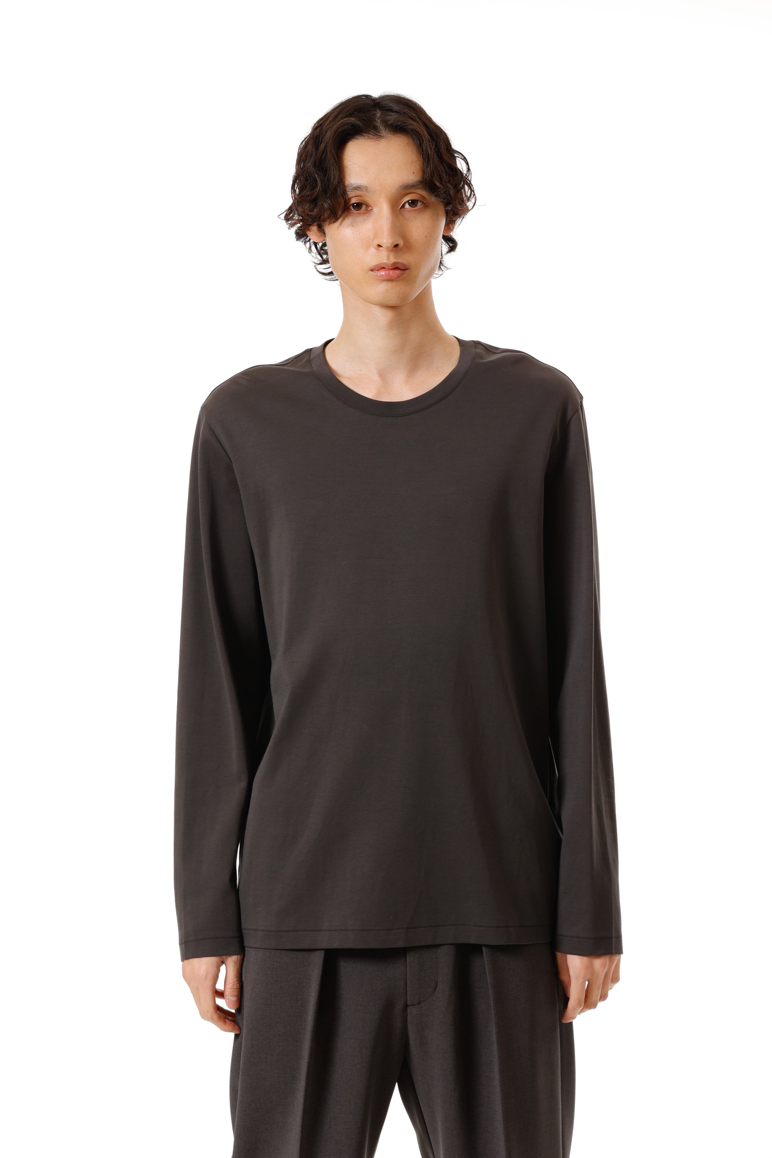 AJ52-089 コットンダブルフェイス スリムフィット L/S カットソー