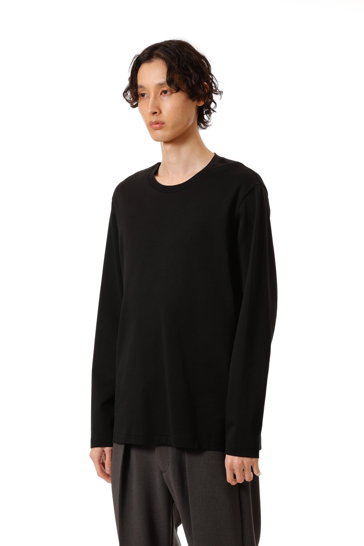 AJ52-089 コットンダブルフェイス スリムフィット L/S カットソー