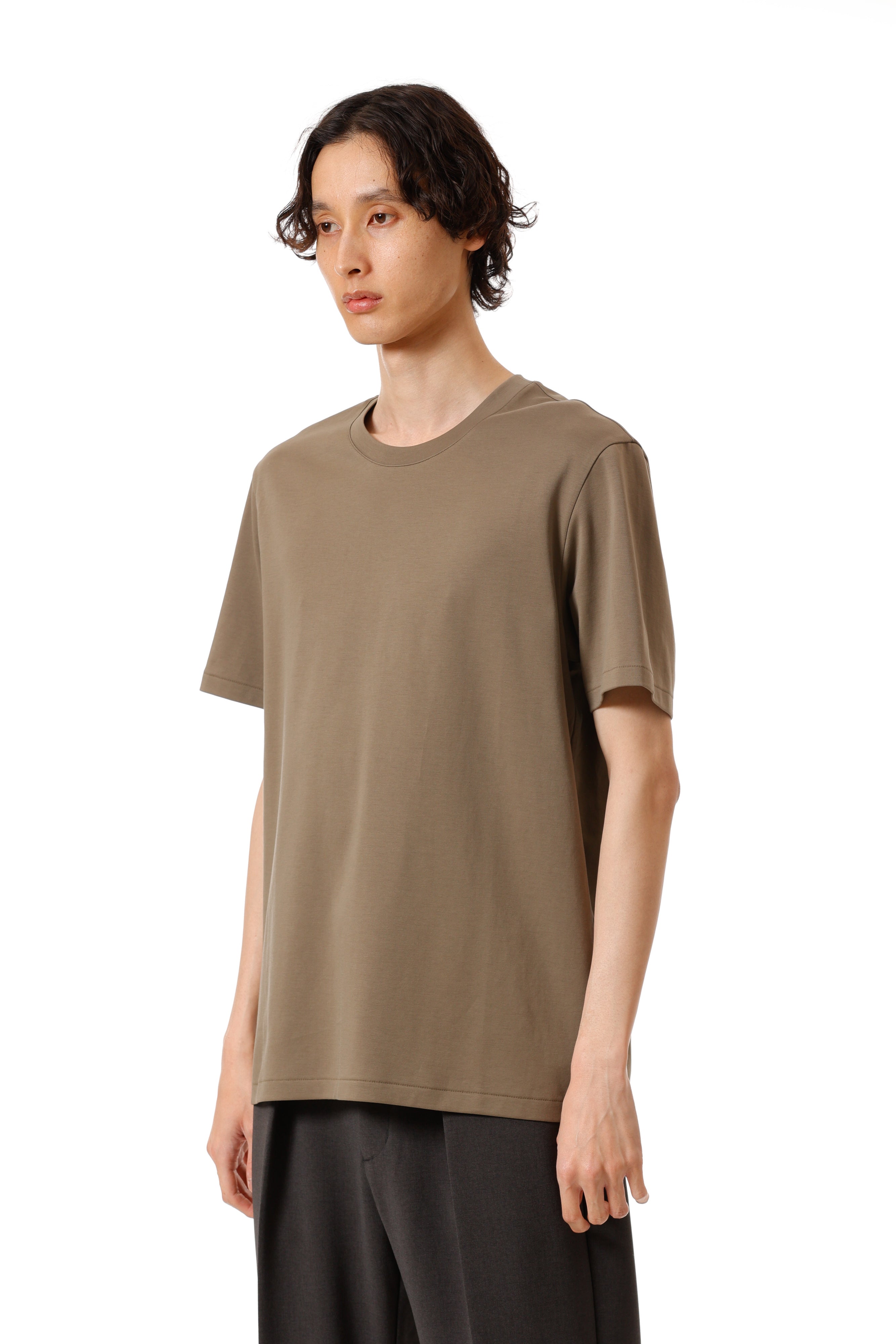 AJ52-090 コットンダブルフェイス スリムフィットS/STシャツ