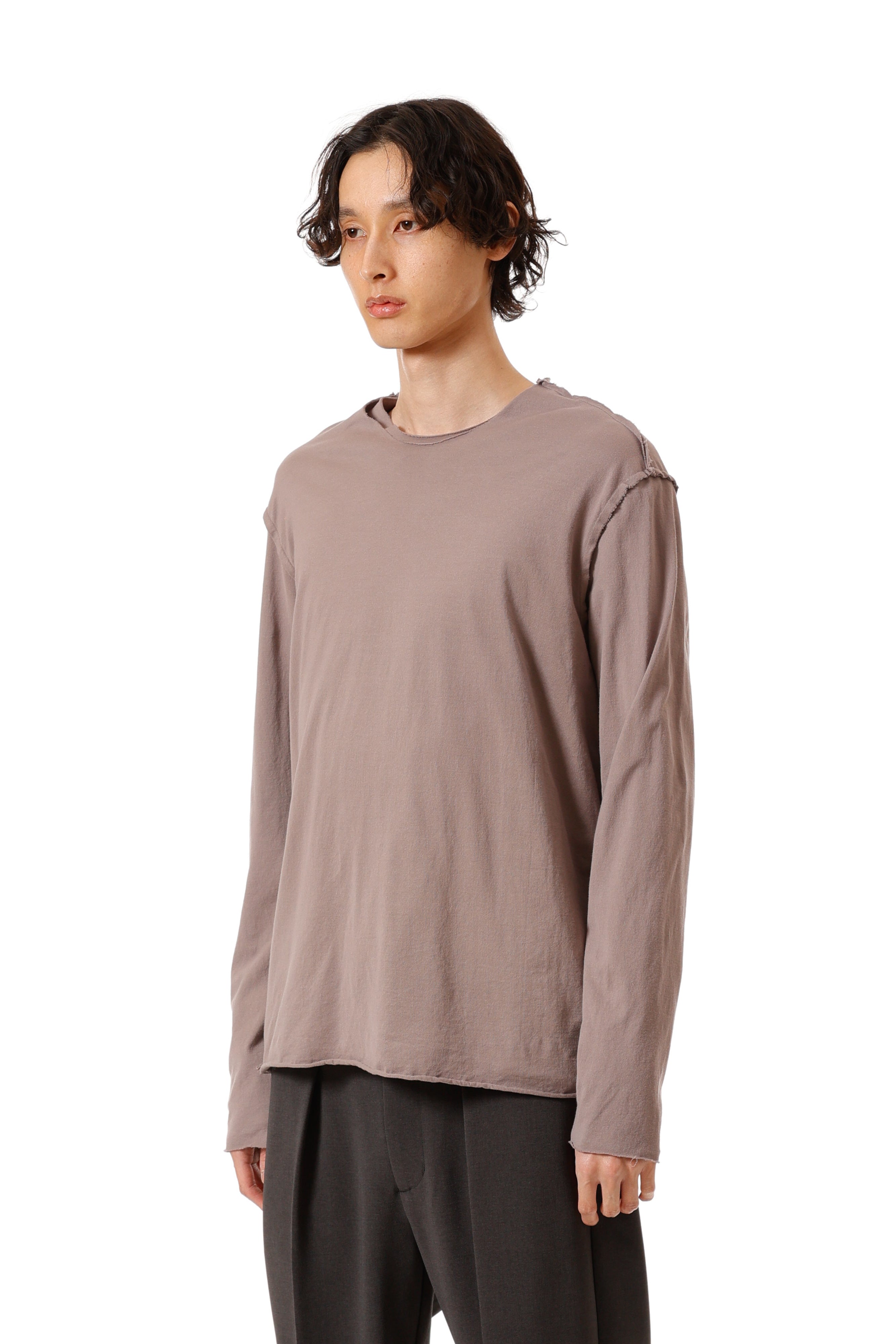 AJ52-091 ピマコットンジャージー スリムフィット レイヤード L/S カットソー