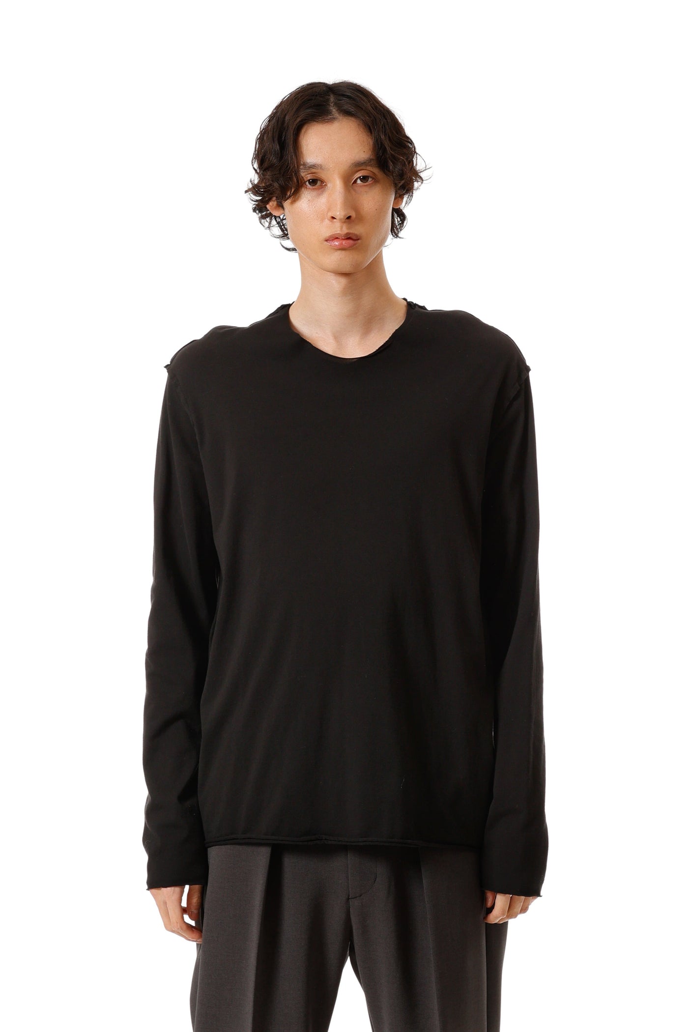 AJ52-091 ピマコットンジャージー スリムフィット レイヤード L/S カットソー