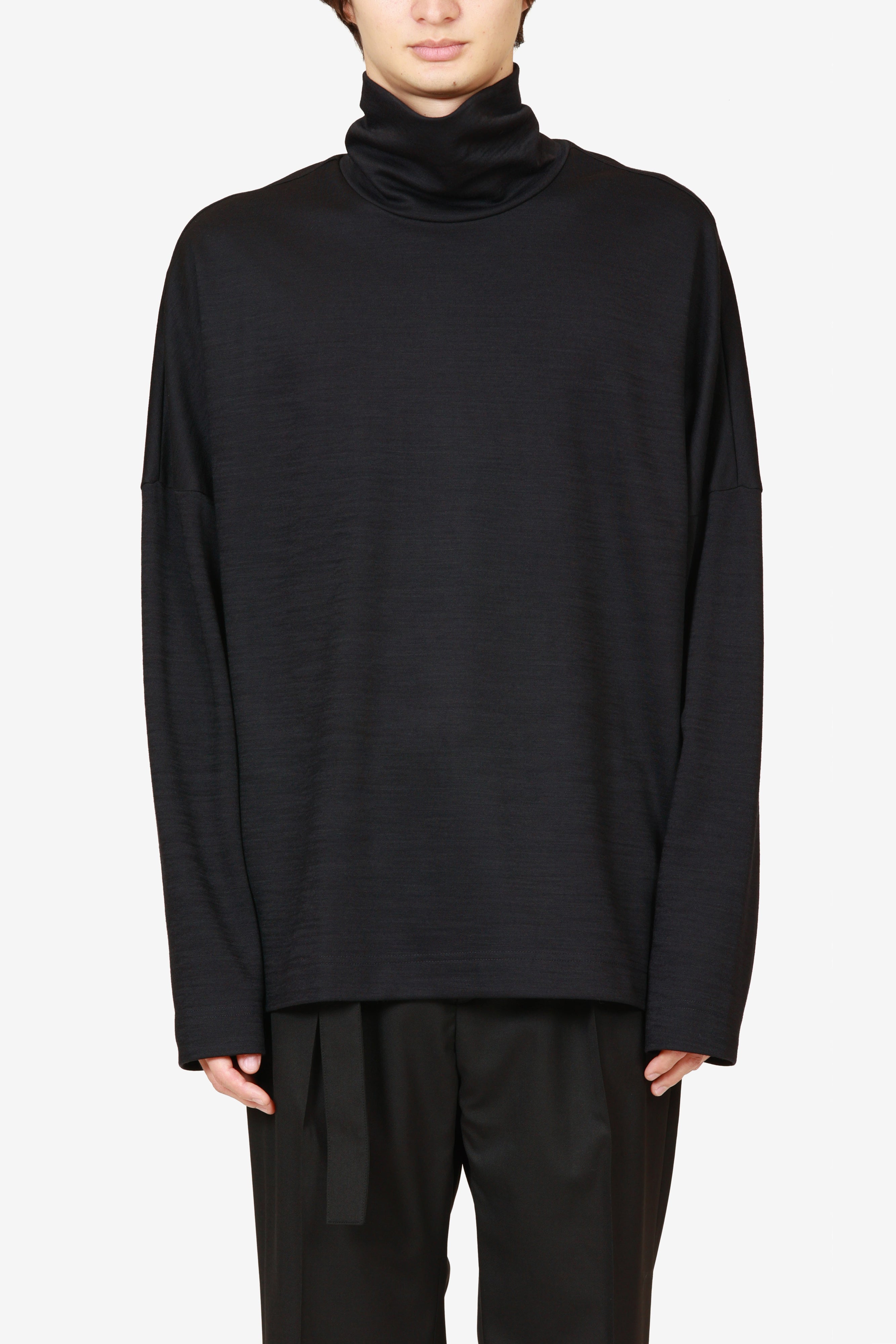 限定商品 AJ52-114 ウール/ナイロンスムース ハイネックカットソーL/S