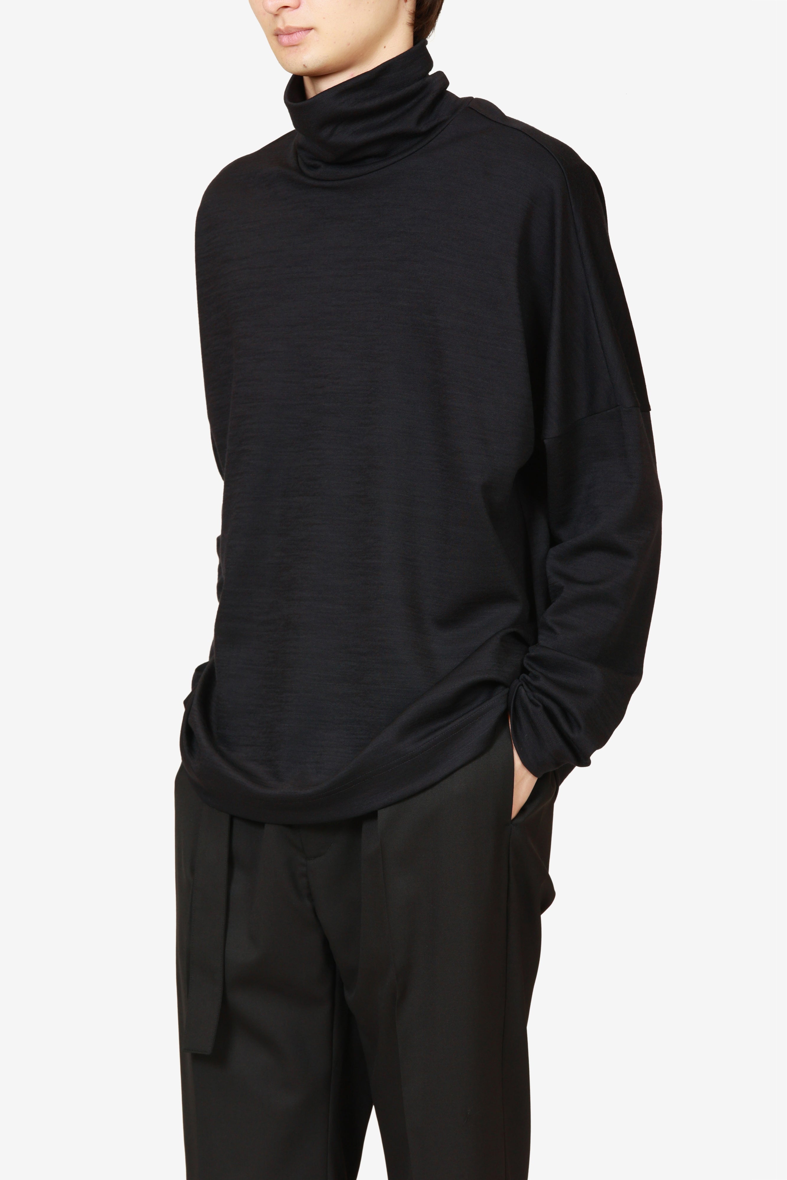 限定商品 AJ52-114 ウール/ナイロンスムース ハイネックカットソーL/S