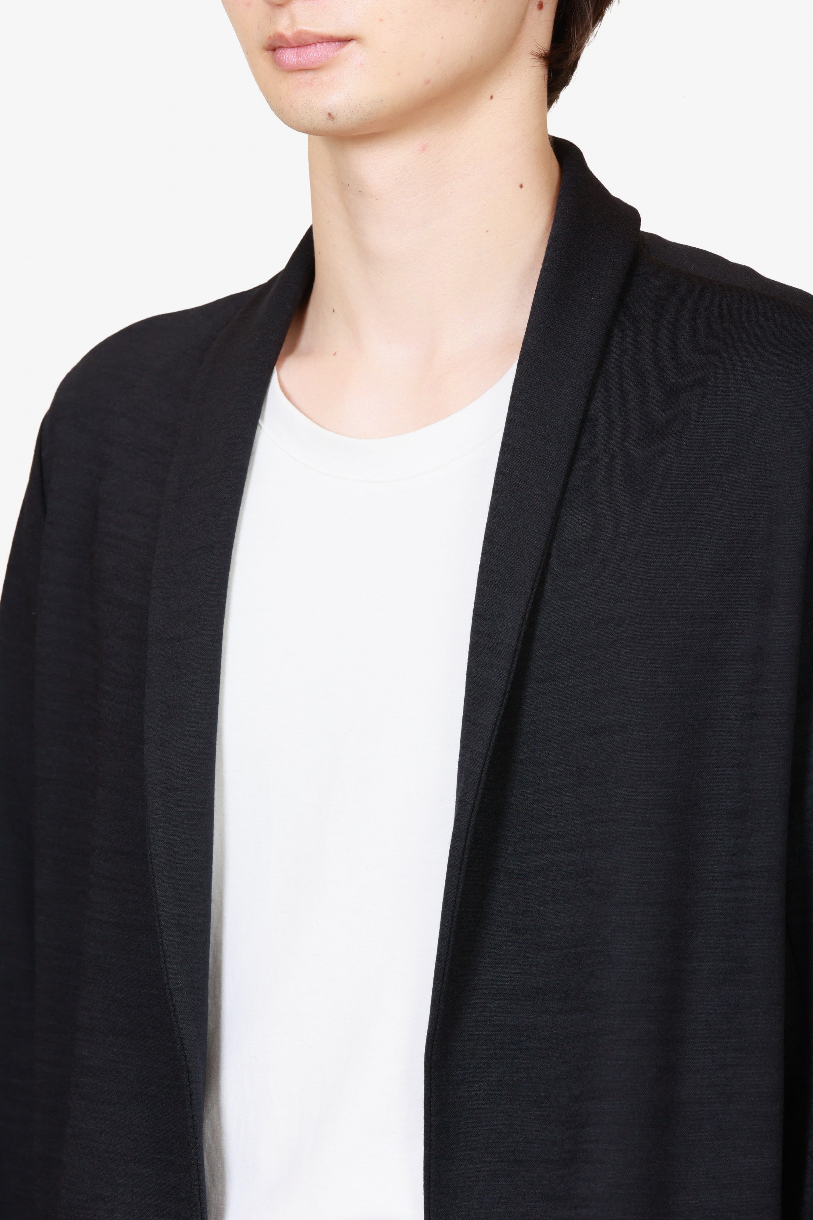 限定商品 AJ52-115 ウール/ナイロンスムース ストールカラージャケット