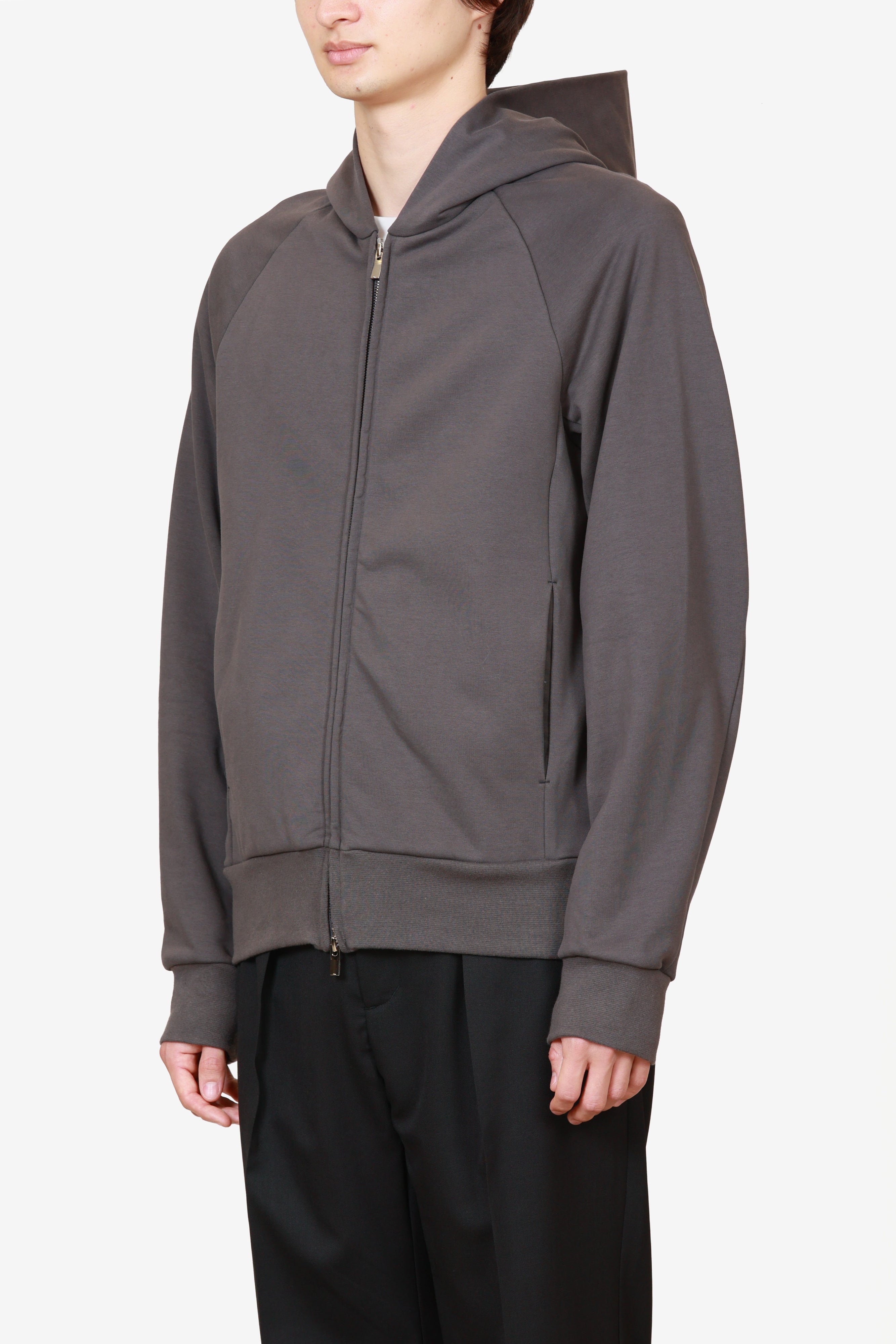 限定商品 AJ52-116 コットンストレッチテリー スリムシルエットジップアップフーディ