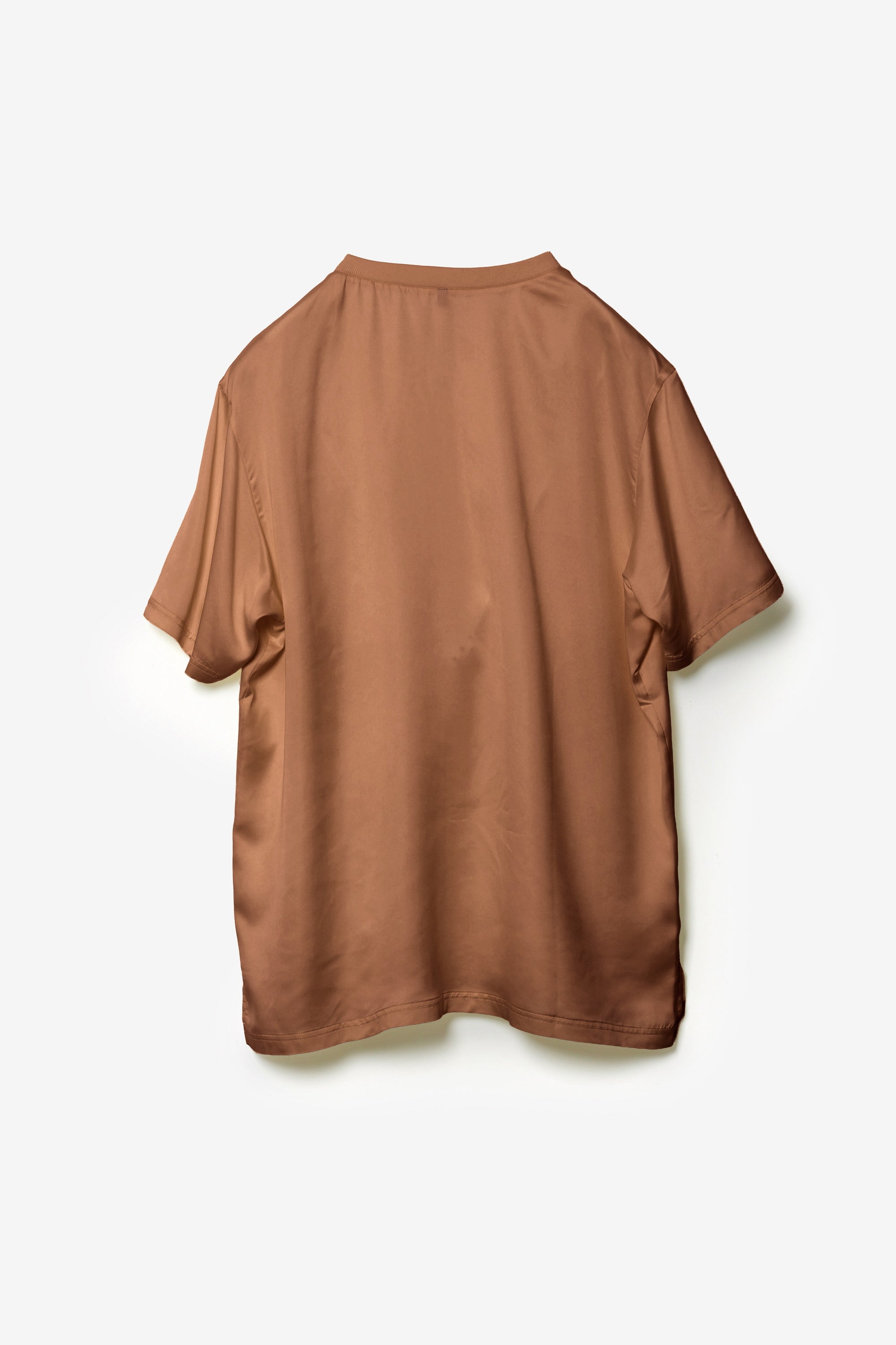 キュプラ/ポリエステル フィブリルサテン S/S Tシャツ