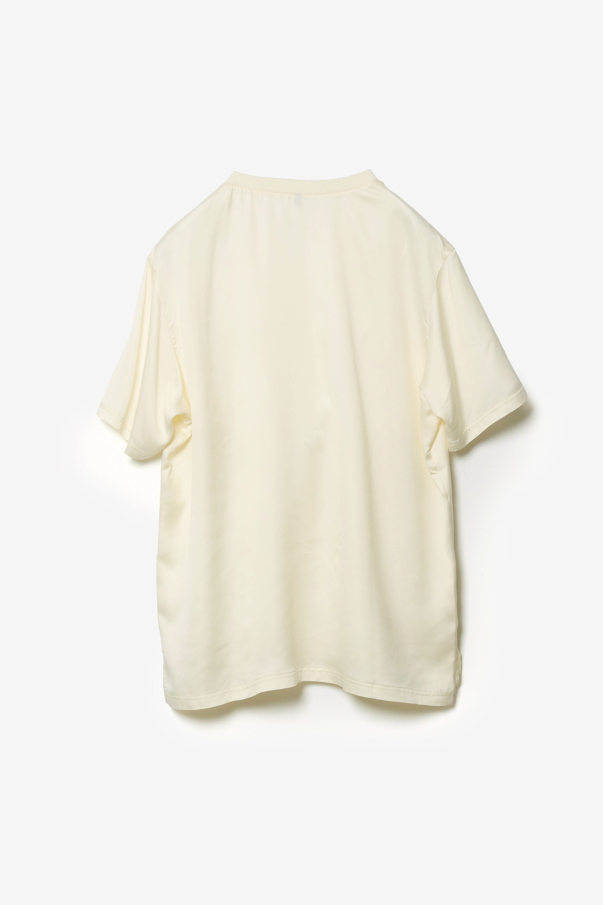 キュプラ/ポリエステル フィブリルサテン S/S Tシャツ