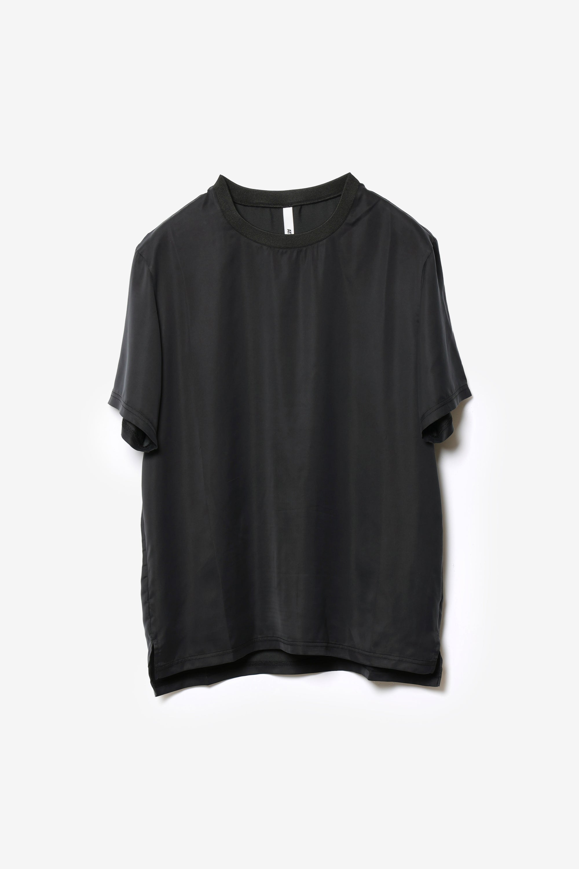 キュプラ/ポリエステル フィブリルサテン S/S Tシャツ