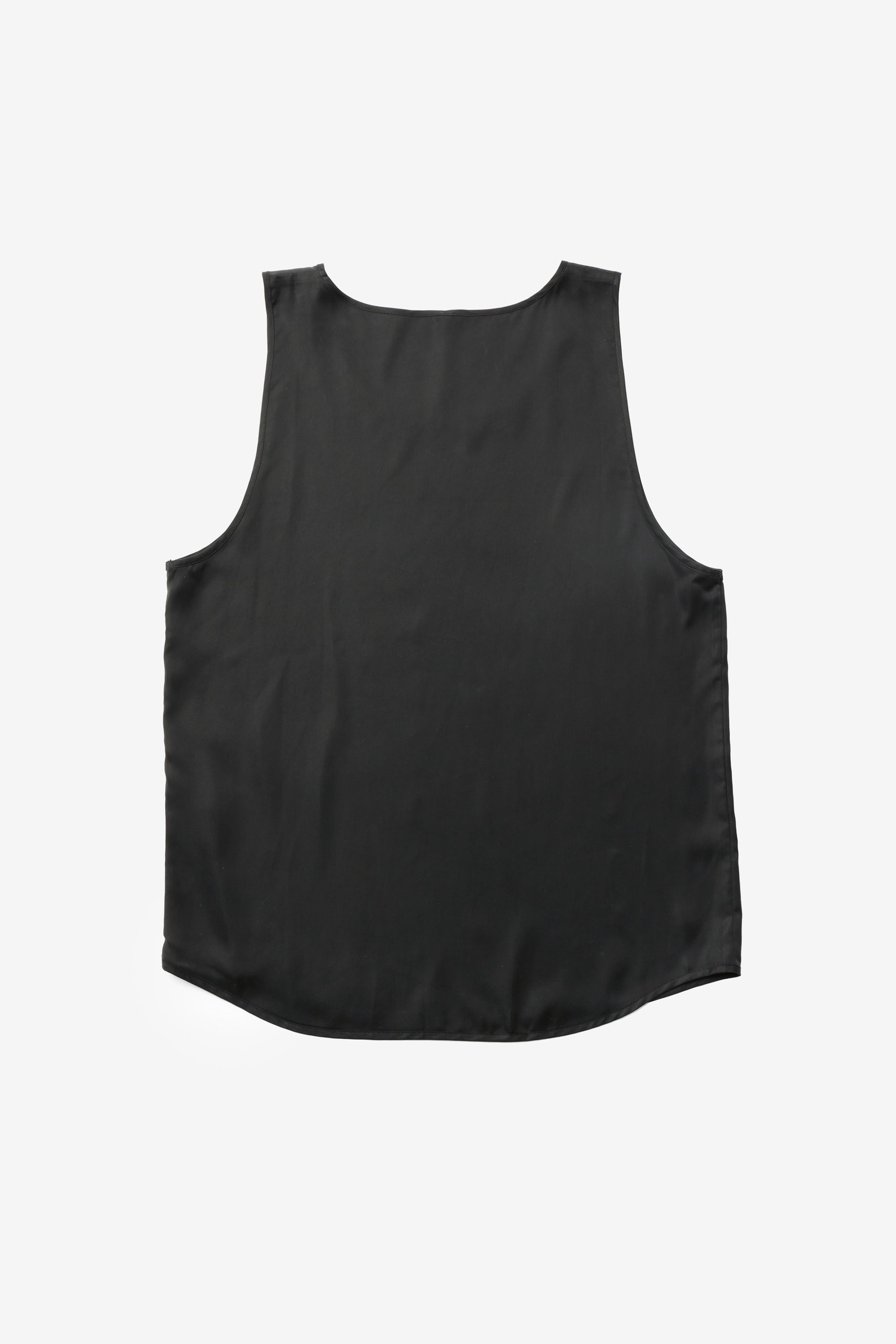 キュプラ/ポリエステル フィブリルサテン ワイドタンクトップ