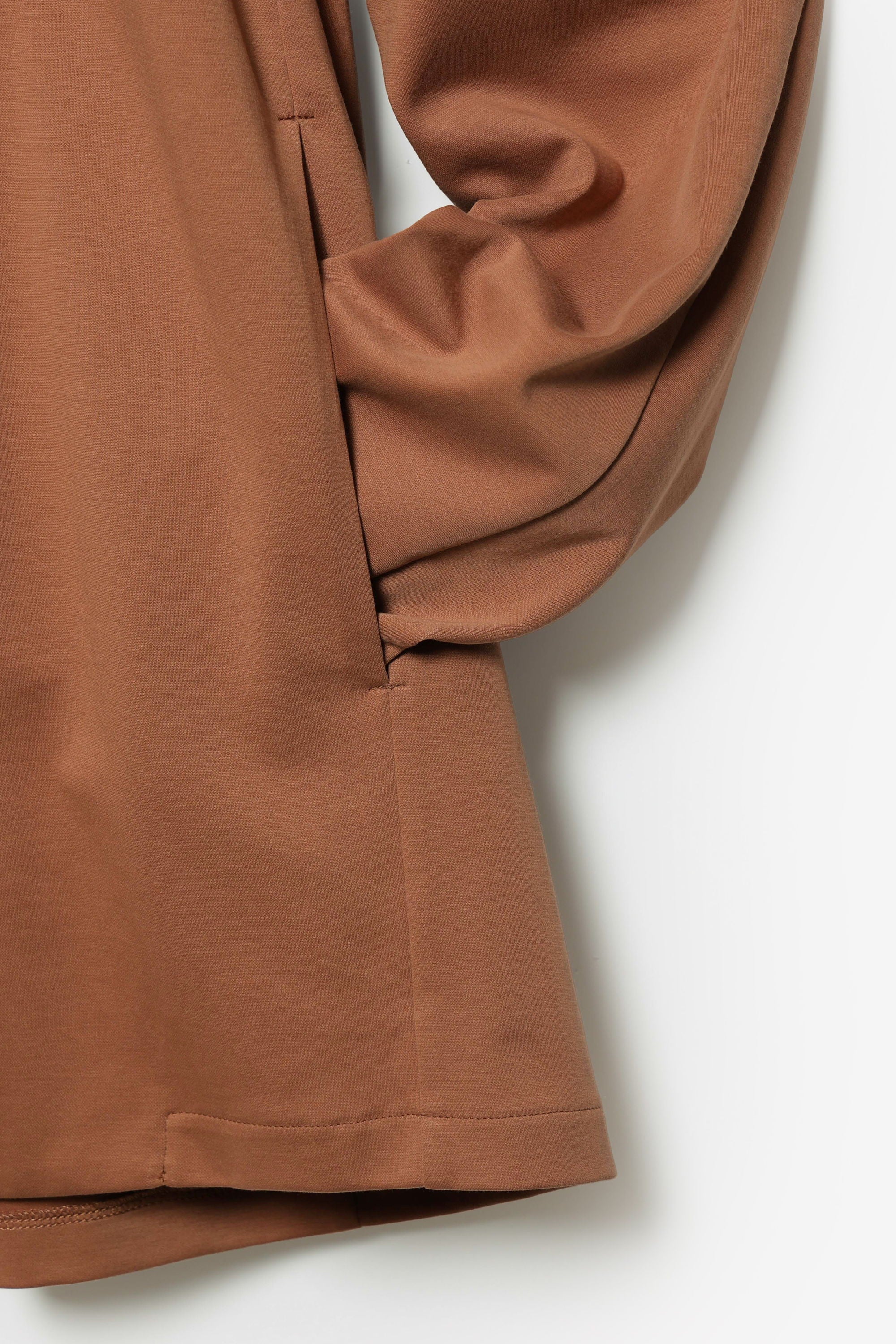 コットンダブルフェイス ノーカラーカーディガン