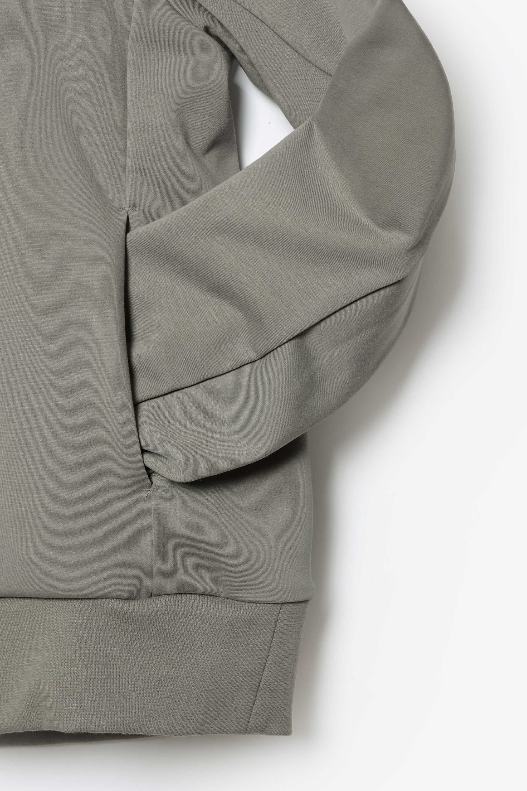 コットンストレッチテリー ジップアップフーディー