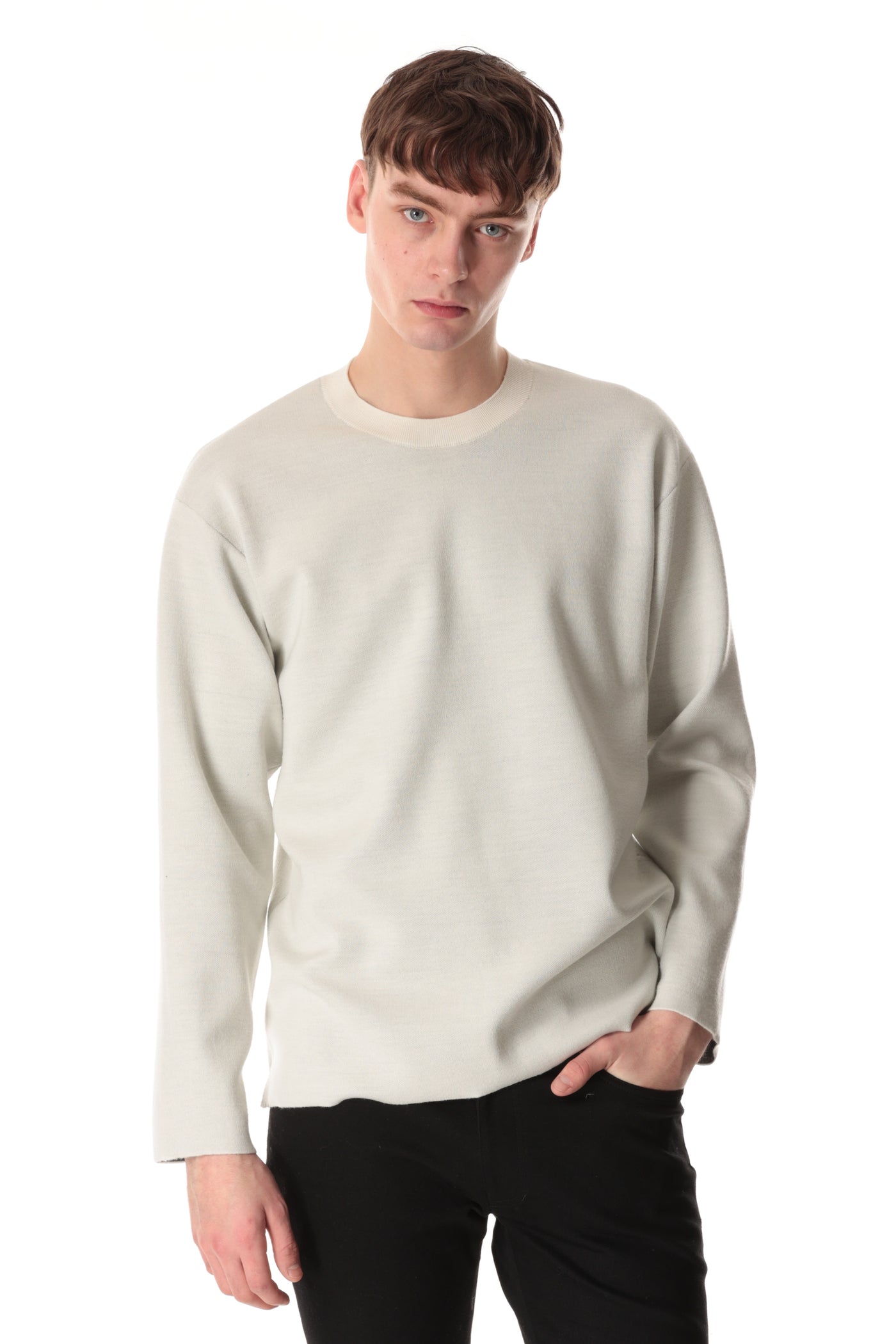 AK32-011 Wool x polyester double face pullover knit