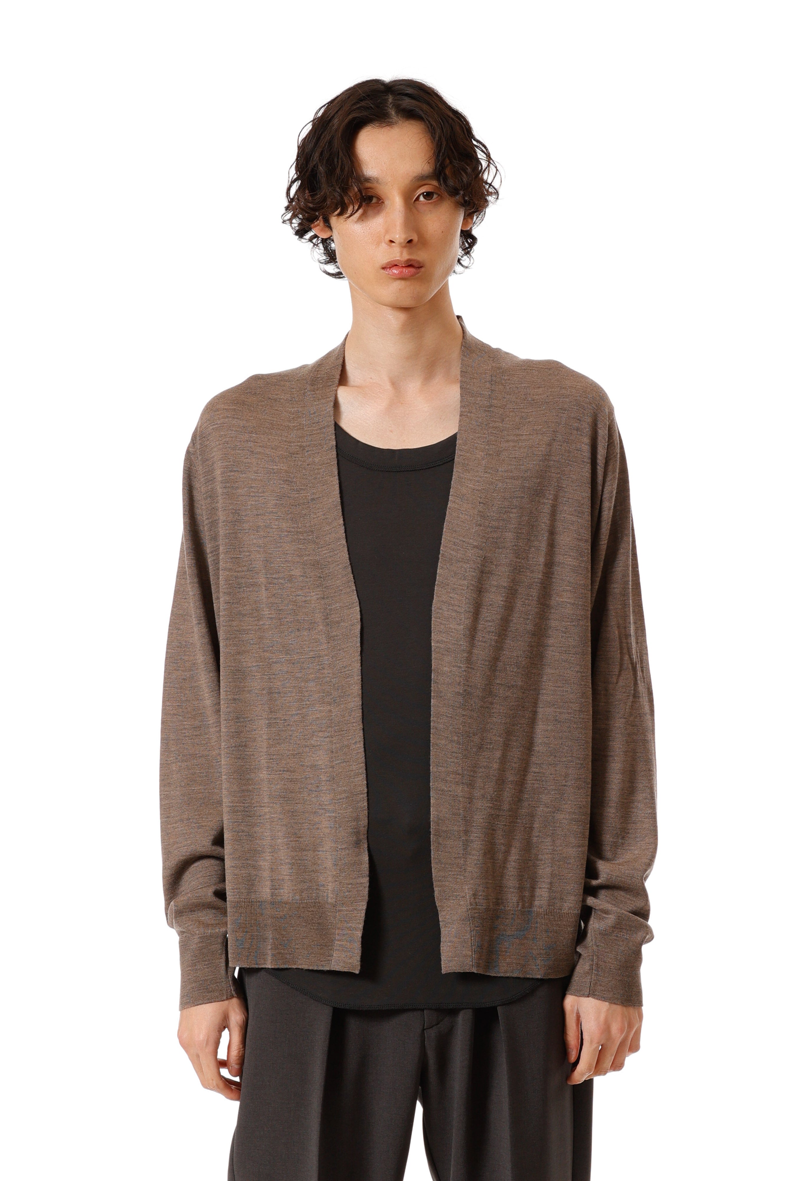 限定商品 AK52-006 × JOHN SMEDLEY MERINO EXTRAFINE BUTTONLESS V NECK CARDIGAN