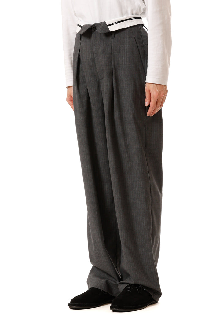 AP52-031 ポリエステル/ウール/シルクギャバジン フラップパンツ