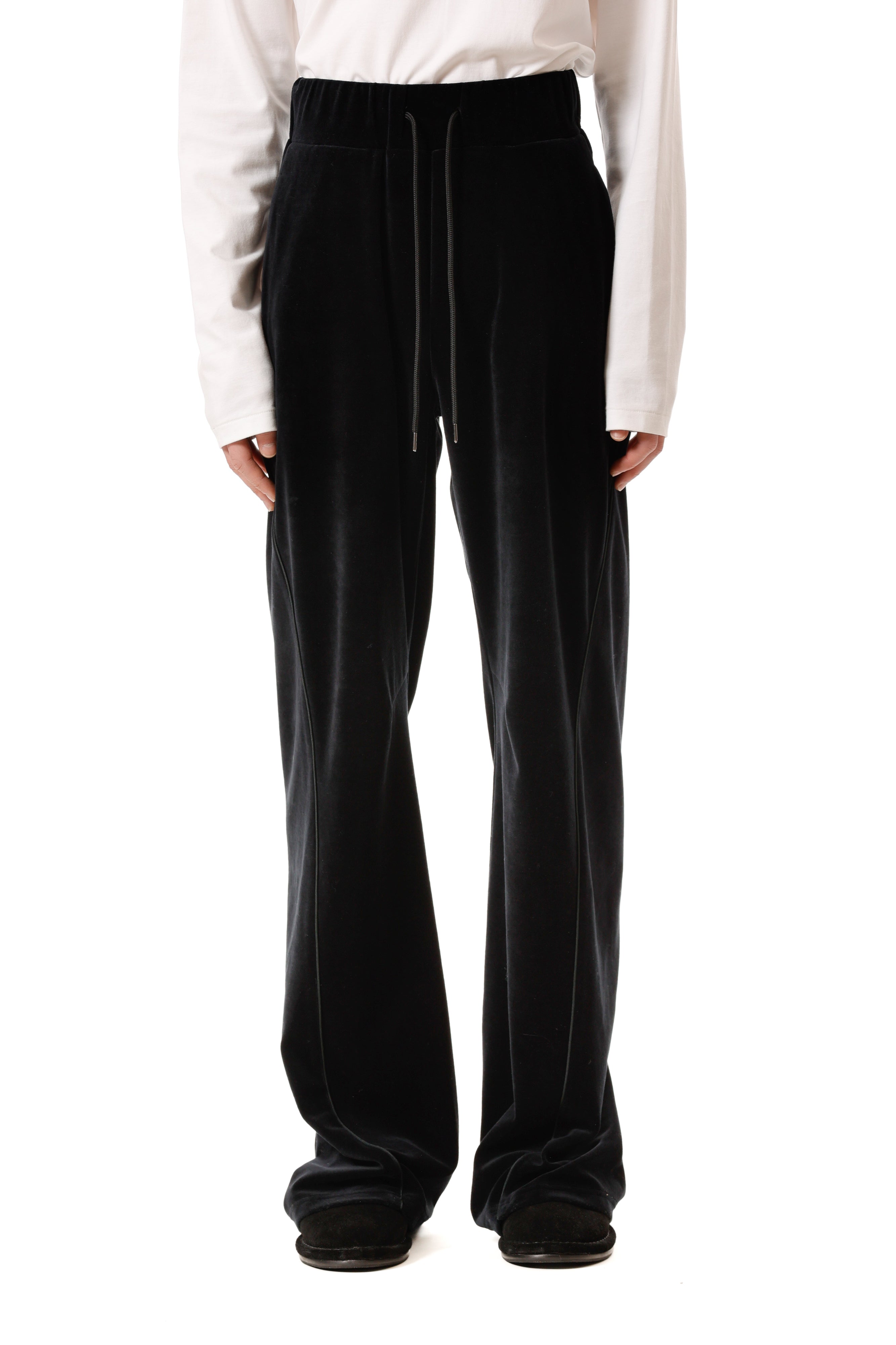 AP52-046 コットン/ポリエステルベロアジャージー 3Dトラックワイドパンツ