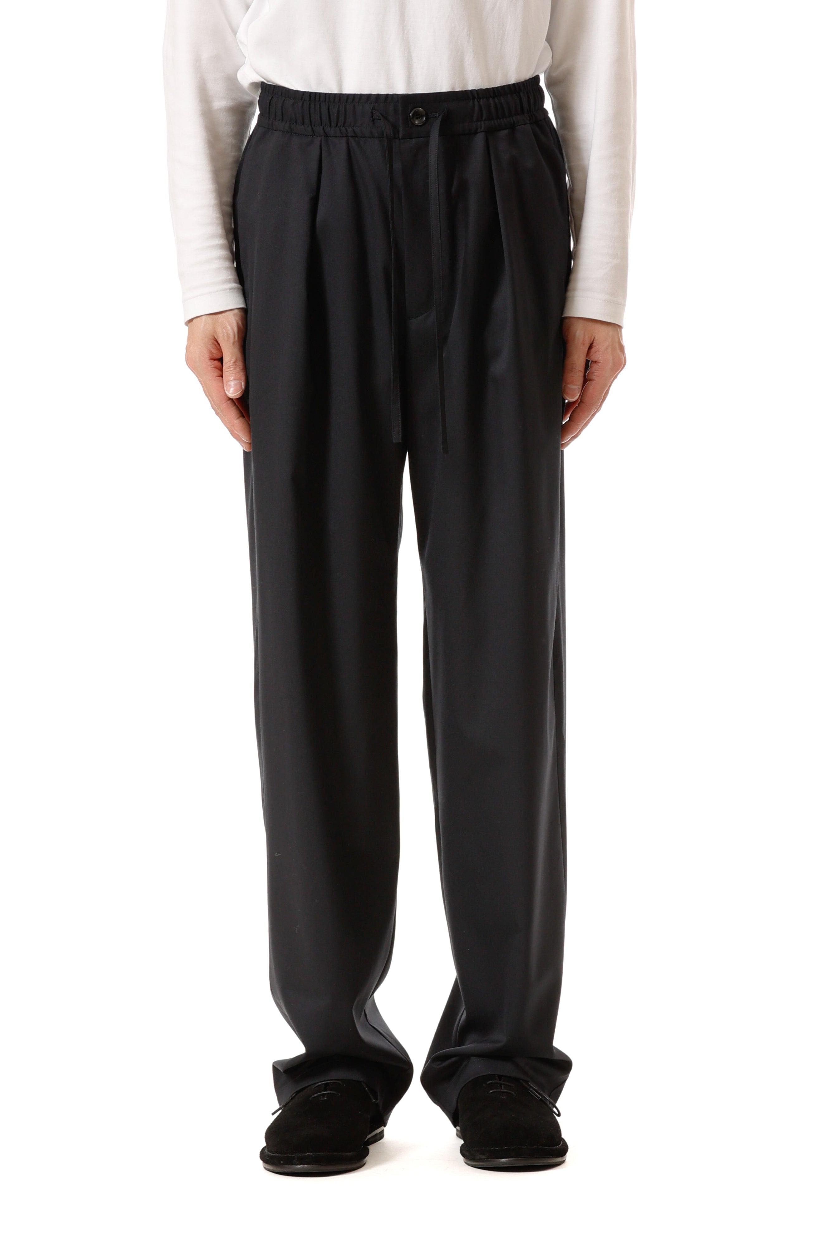 AP52-060 ポリエステル/ウール/シルクギャバジン ワンタックイージーパンツ