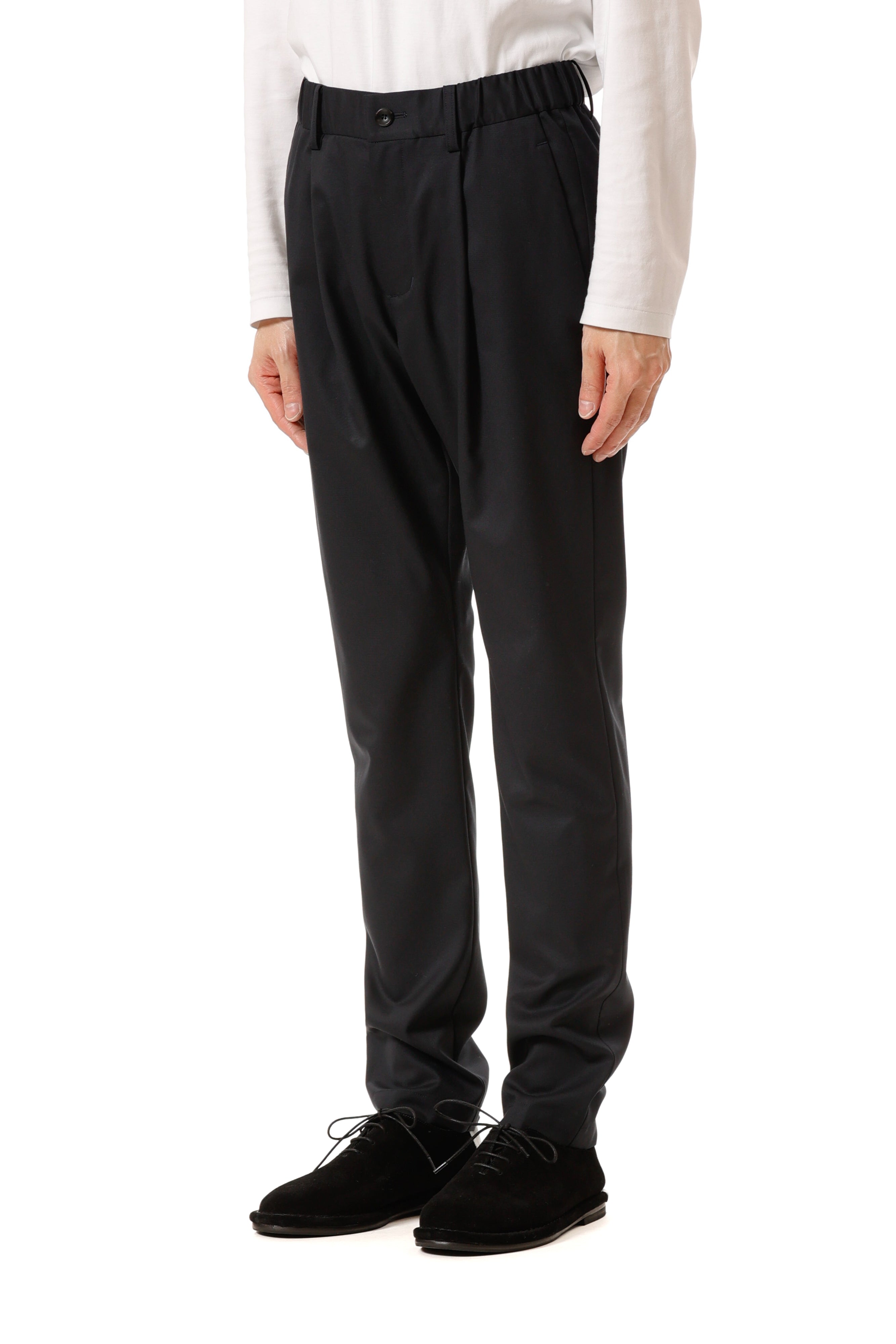 AP52-078 ポリエステル/ウール/シルクギャバジン レギュラーフィットイージーパンツ