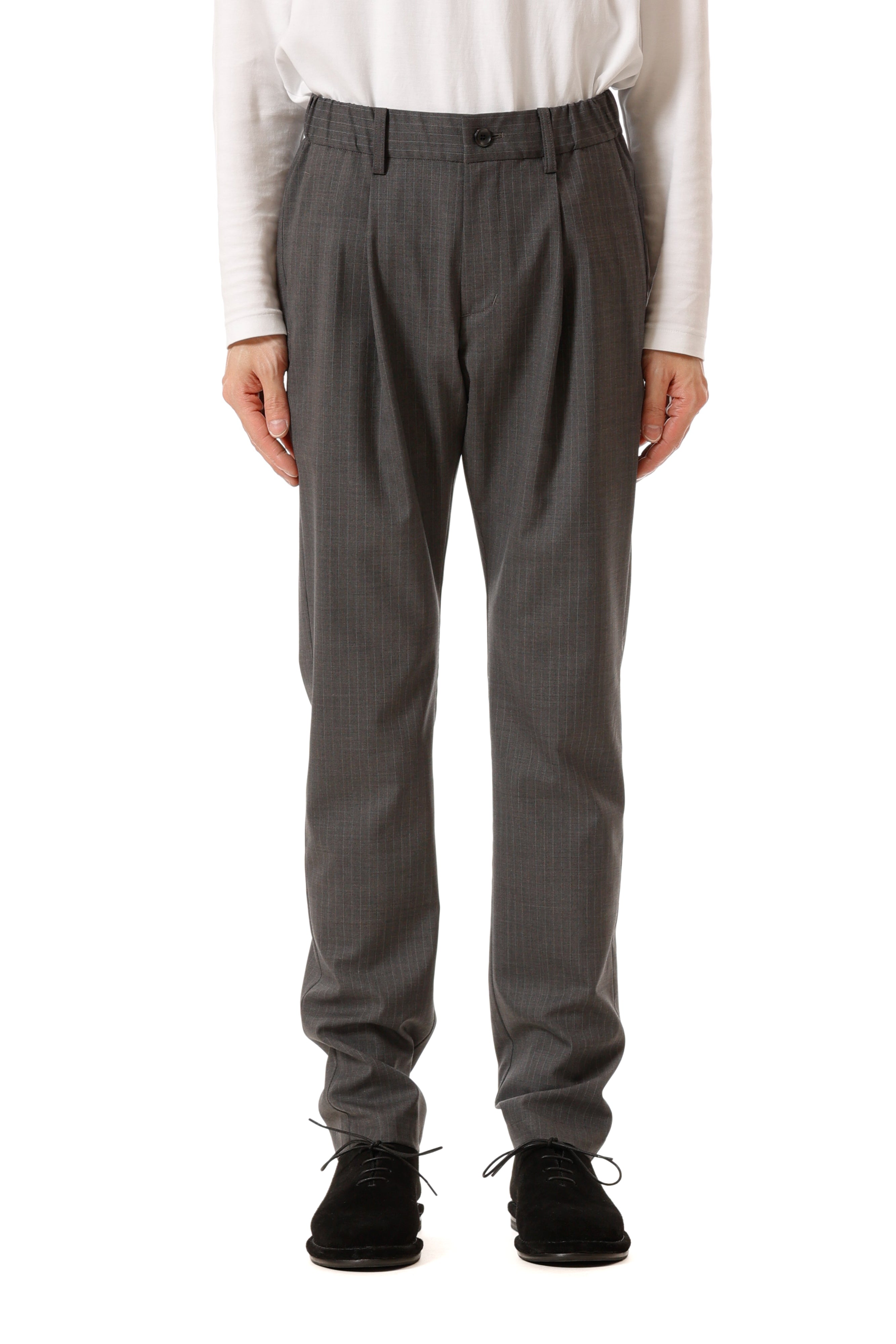 AP52-078 ポリエステル/ウール/シルクギャバジン レギュラーフィットイージーパンツ