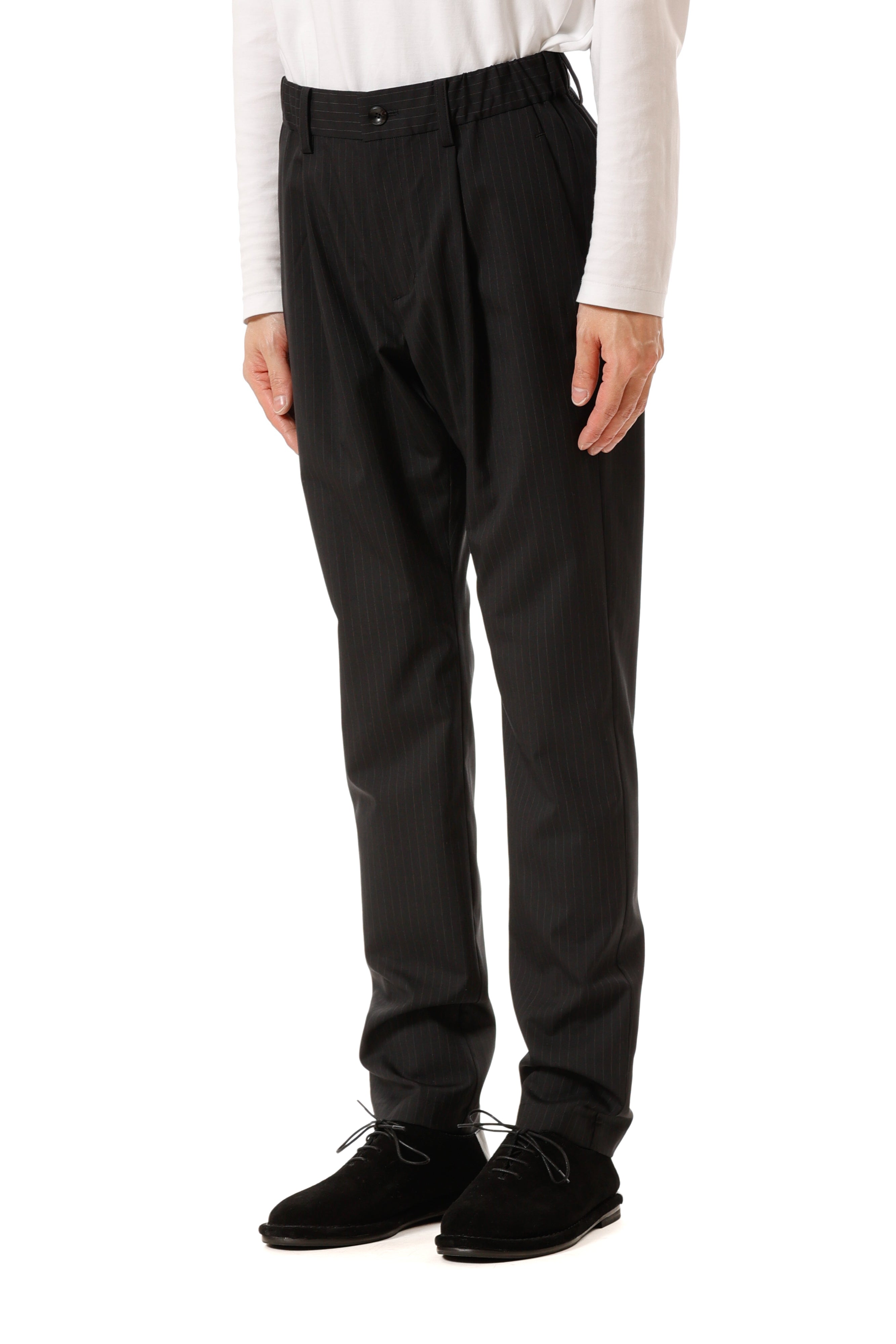 AP52-078 ポリエステル/ウール/シルクギャバジン レギュラーフィットイージーパンツ