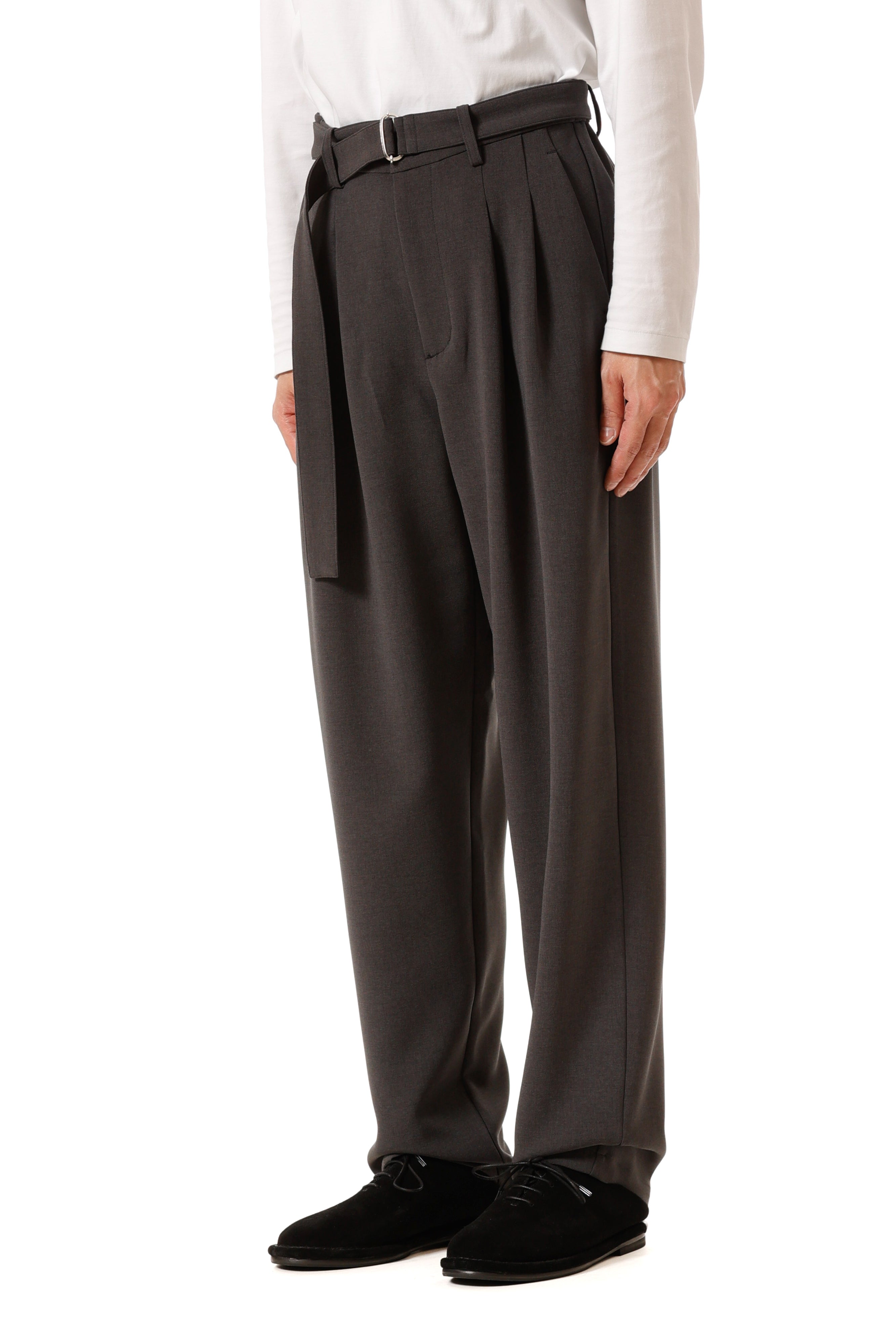 AP52-080 ポリエステルストレッチダブルクロス ベルト付きワイド