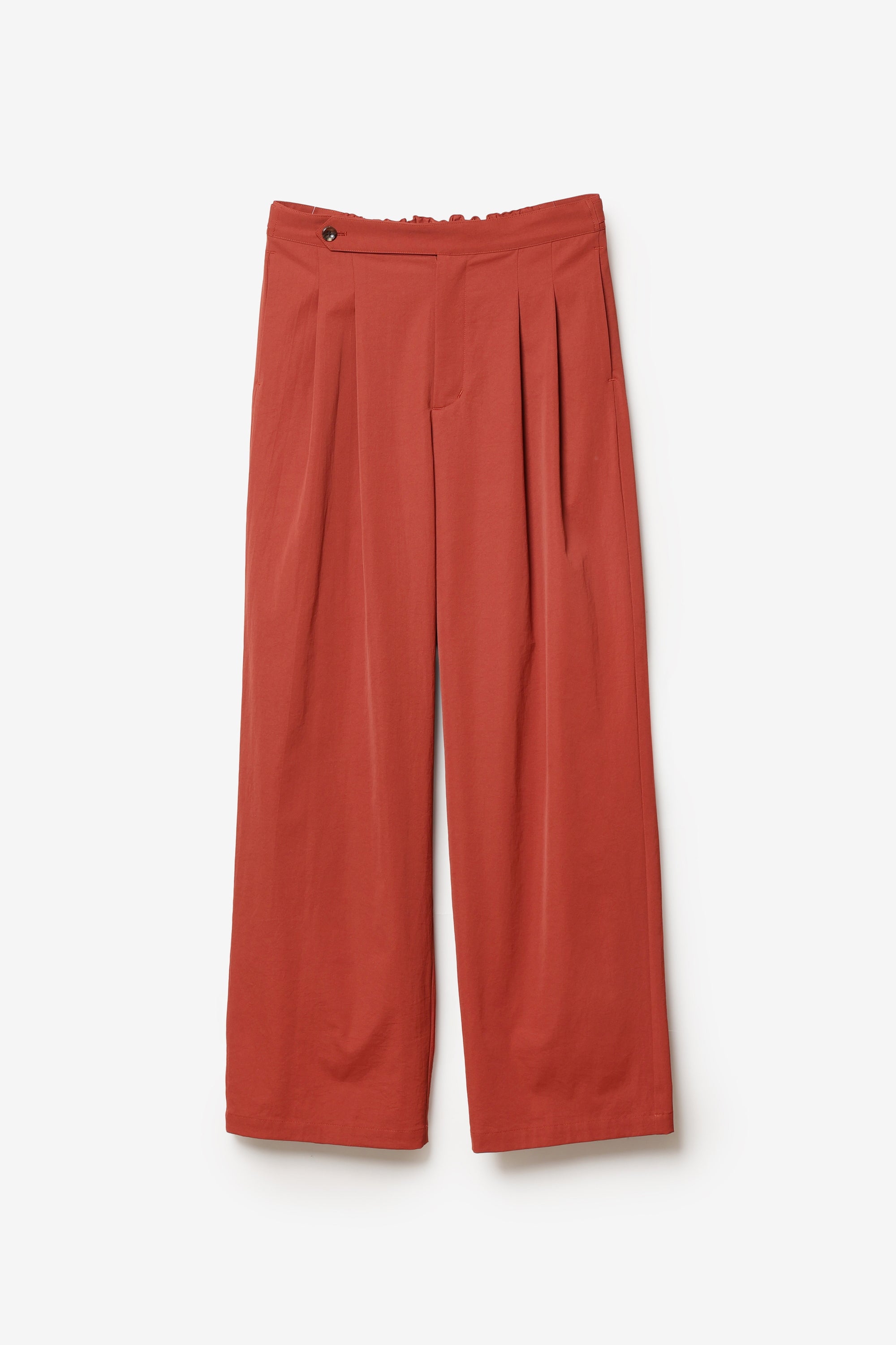 ポリエステル/コットン/リネンドライツイル ワイドパンツ