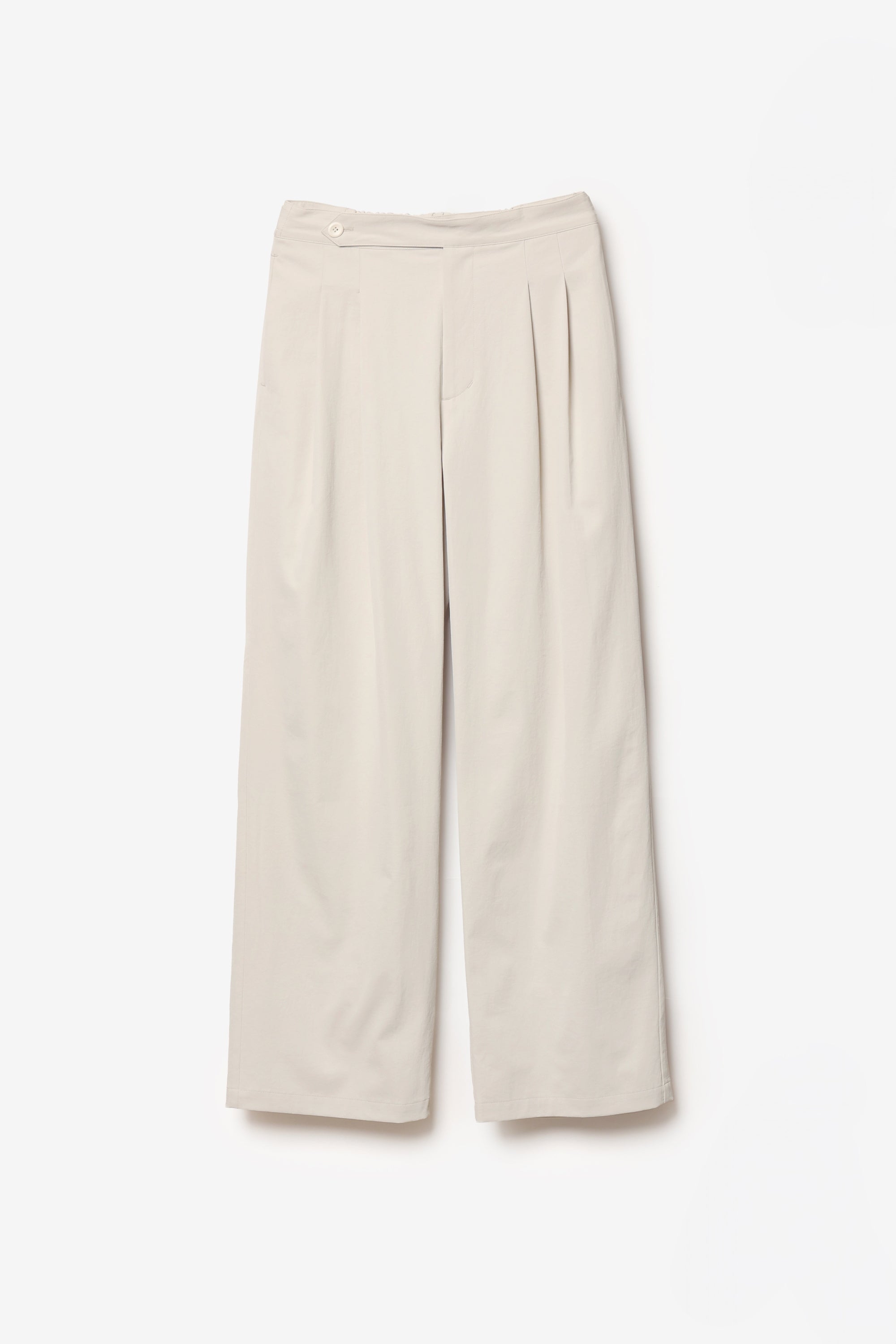 ポリエステル/コットン/リネンドライツイル ワイドパンツ