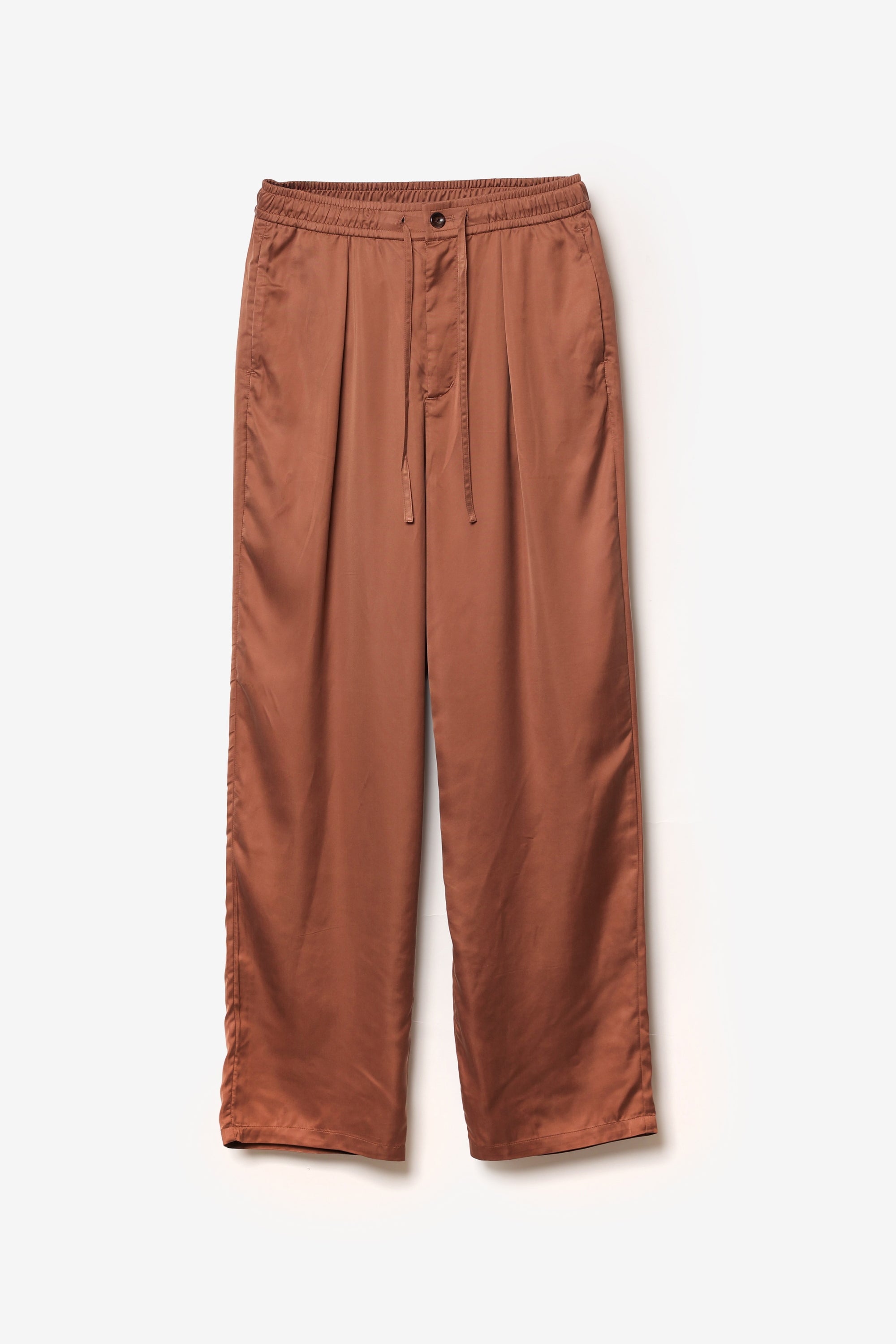 キュプラ/ポリエステル フィブリルサテン イージーパンツ