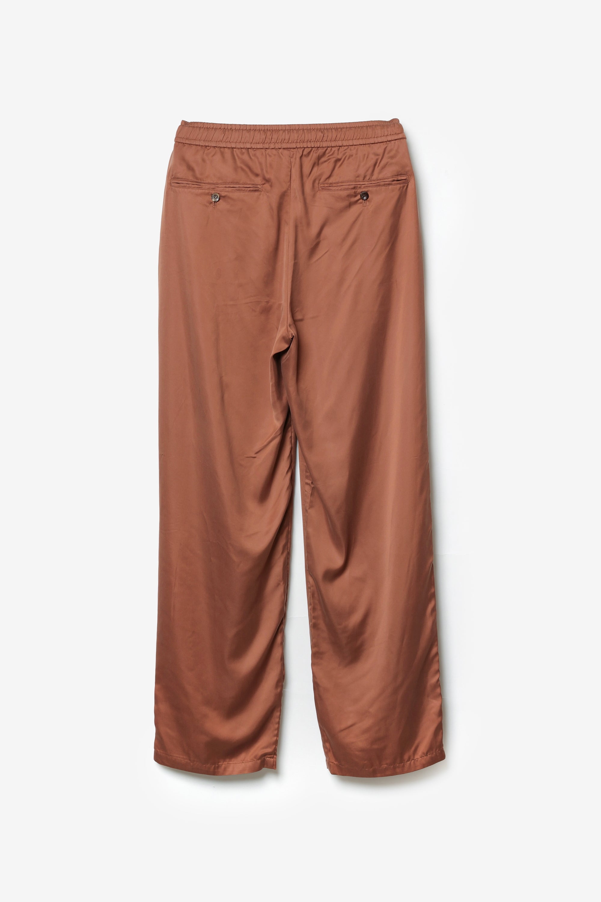 キュプラ/ポリエステル フィブリルサテン イージーパンツ