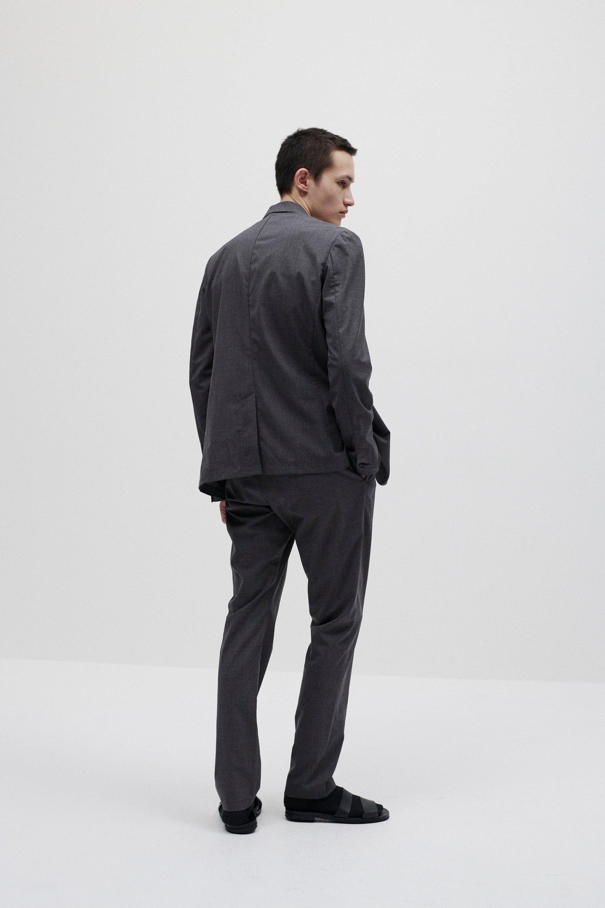 ウール/トリアセテート ストレッチトロ レギュラーフィットイージーパンツ