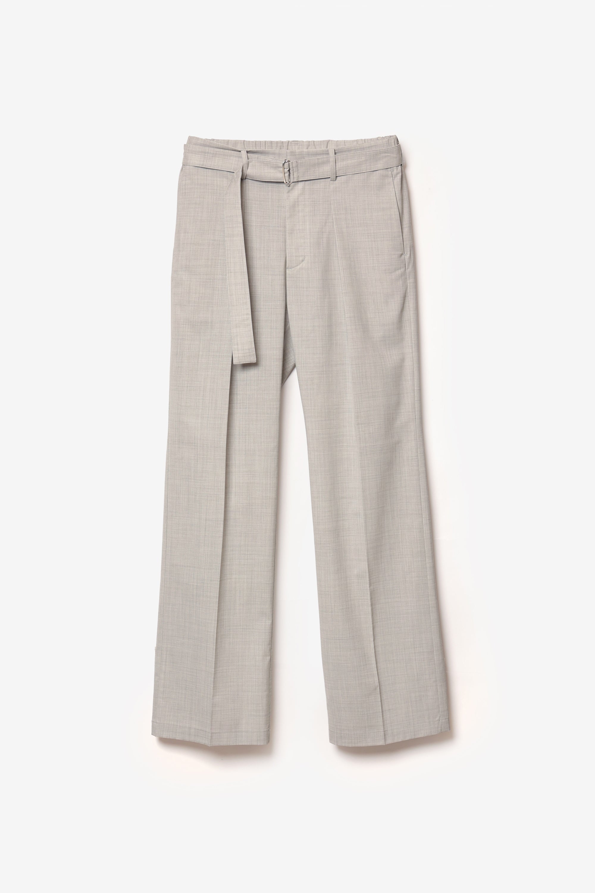 ウール/トリアセテート ストレッチトロ ベルト付きストレートパンツ