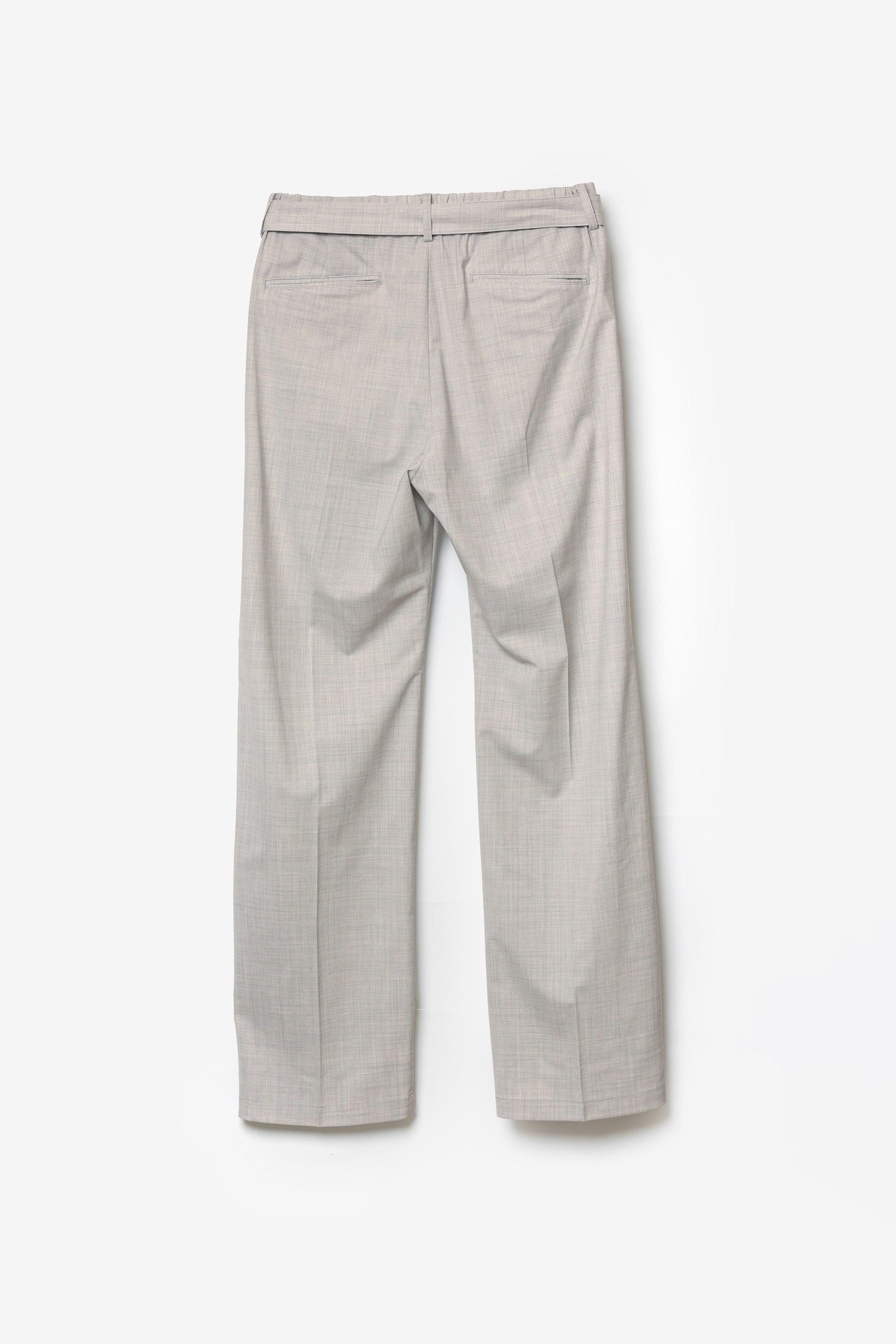 ウール/トリアセテート ストレッチトロ ベルト付きストレートパンツ