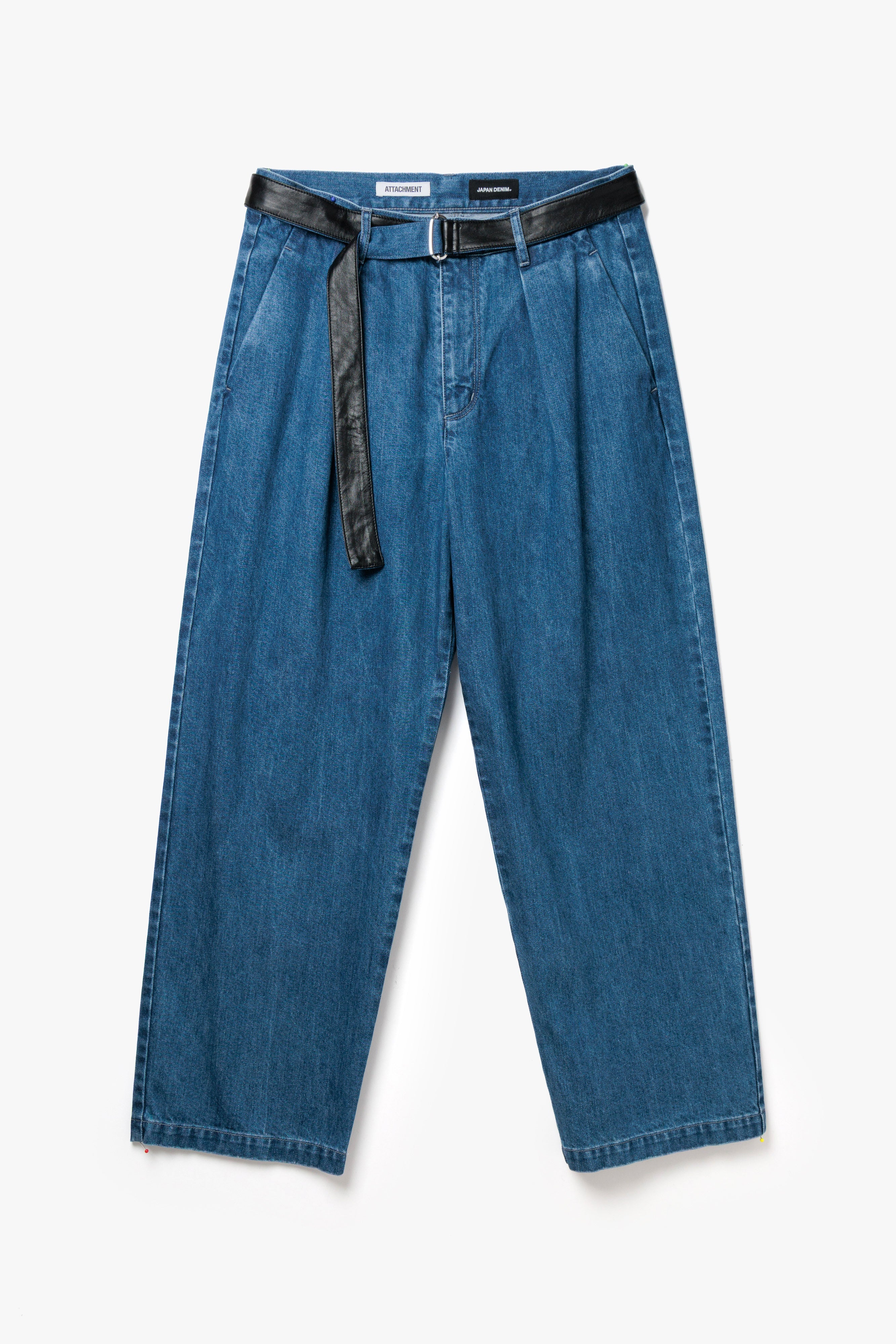 ATTACHMENT × JAPAN DENIM　LEATHER BELTED VINTAGE PANTS