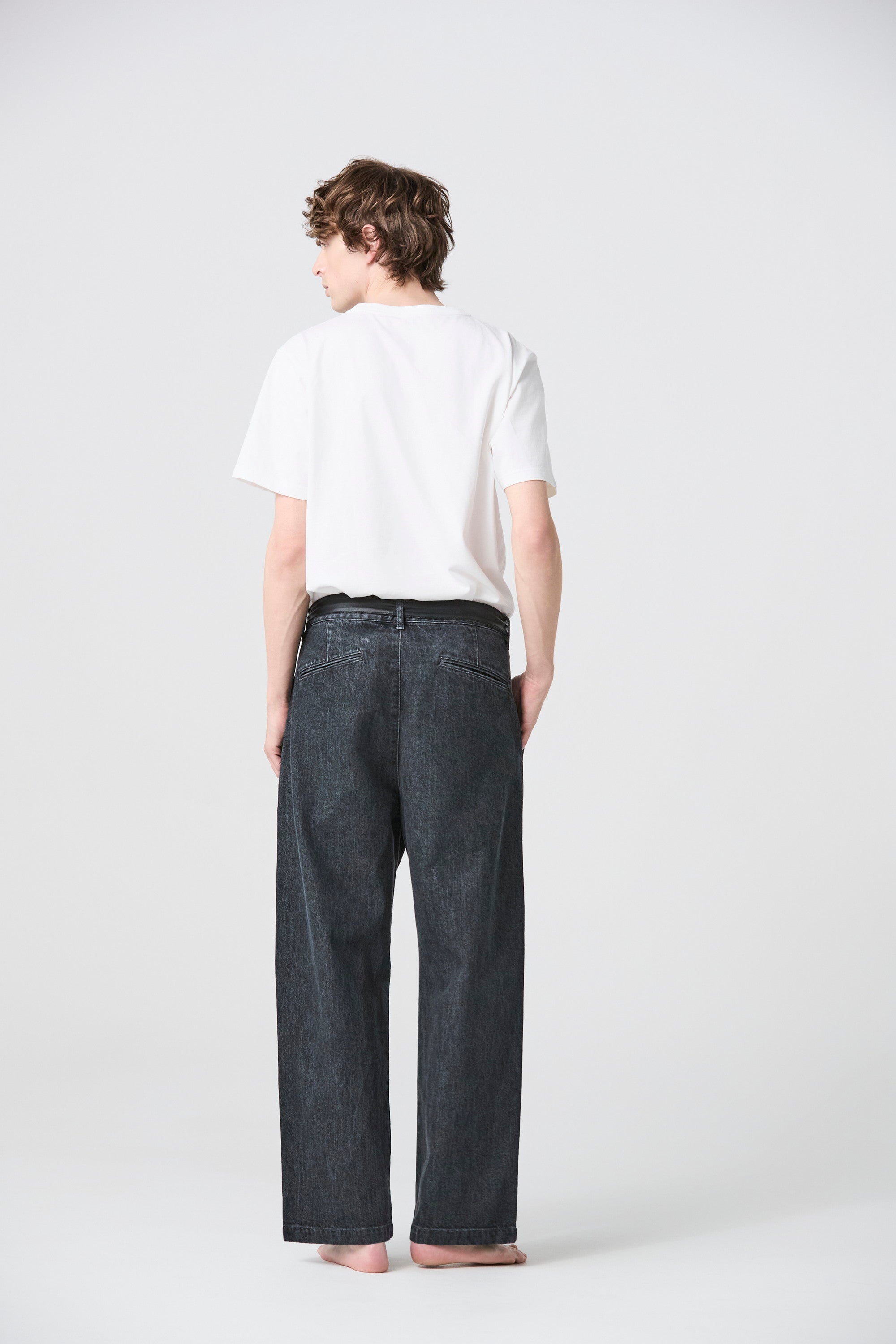 ATTACHMENT × JAPAN DENIM　LEATHER BELTED VINTAGE PANTS