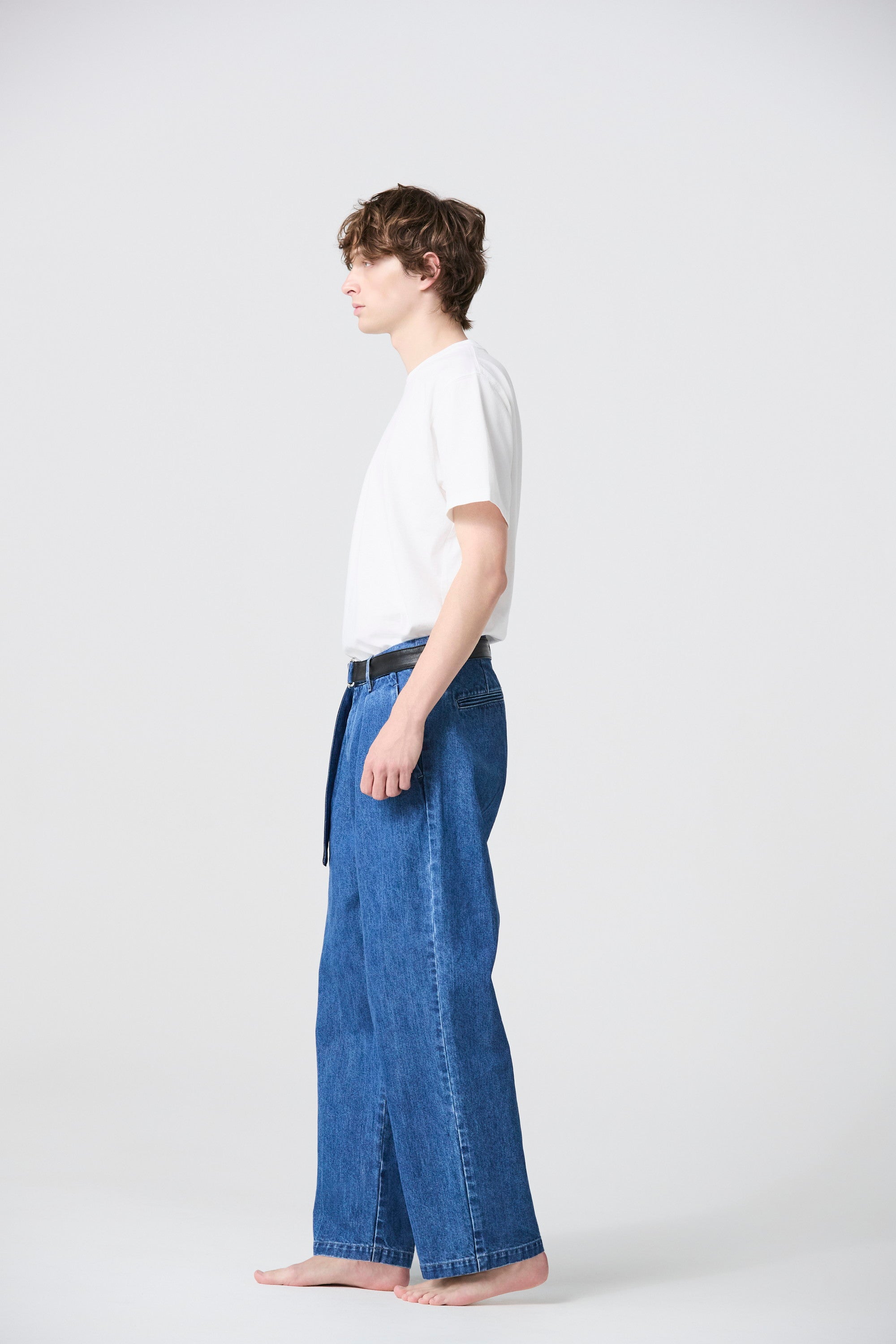 ATTACHMENT × JAPAN DENIM　LEATHER BELTED VINTAGE PANTS