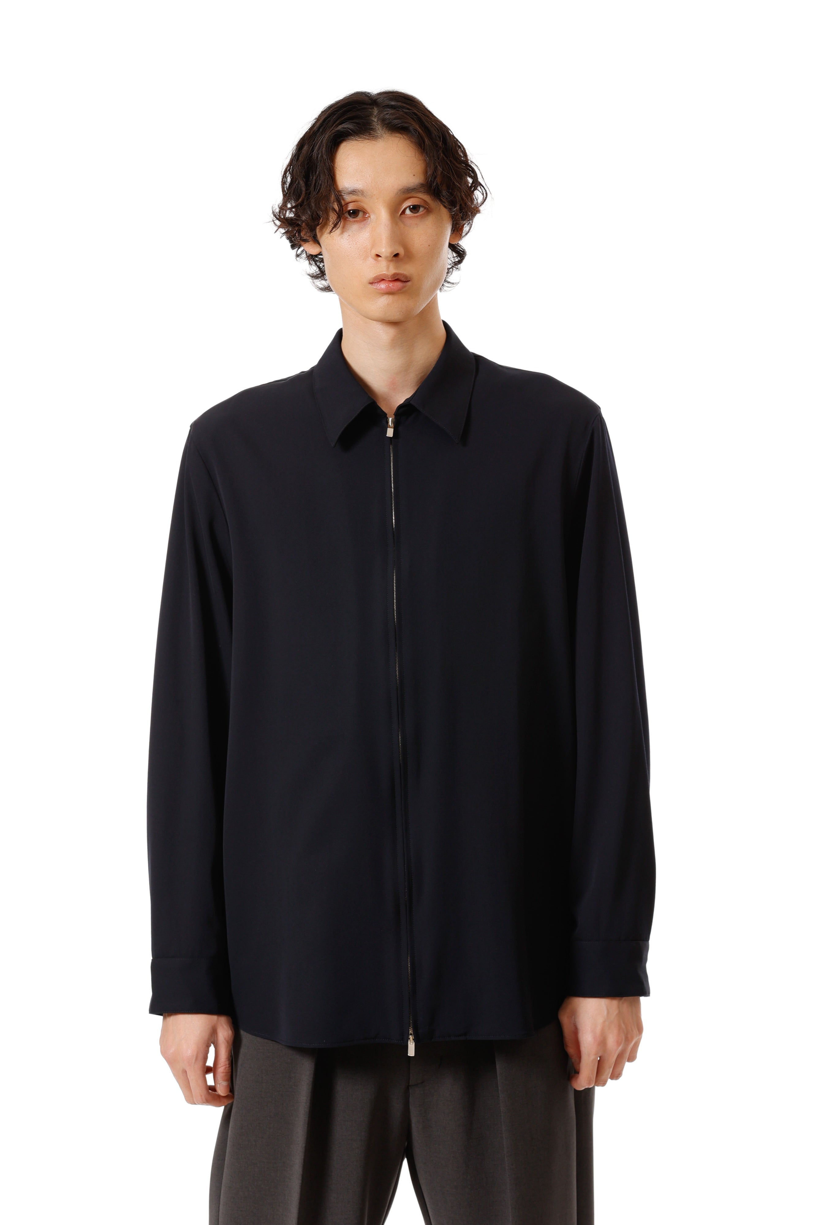 AS52-013 ハイツイストウールギャバジン ジップL/Sシャツ