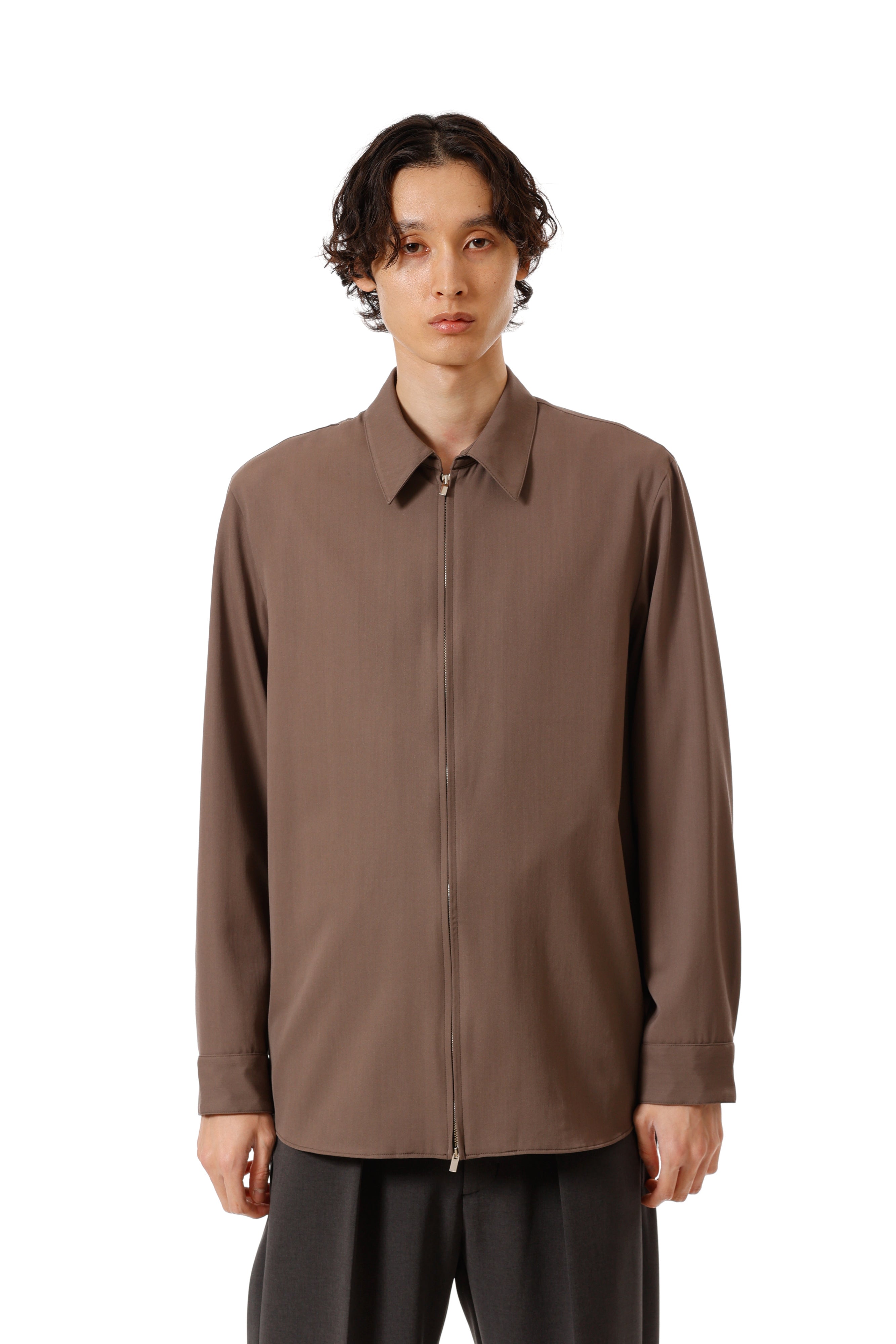 AS52-013 ハイツイストウールギャバジン ジップL/Sシャツ