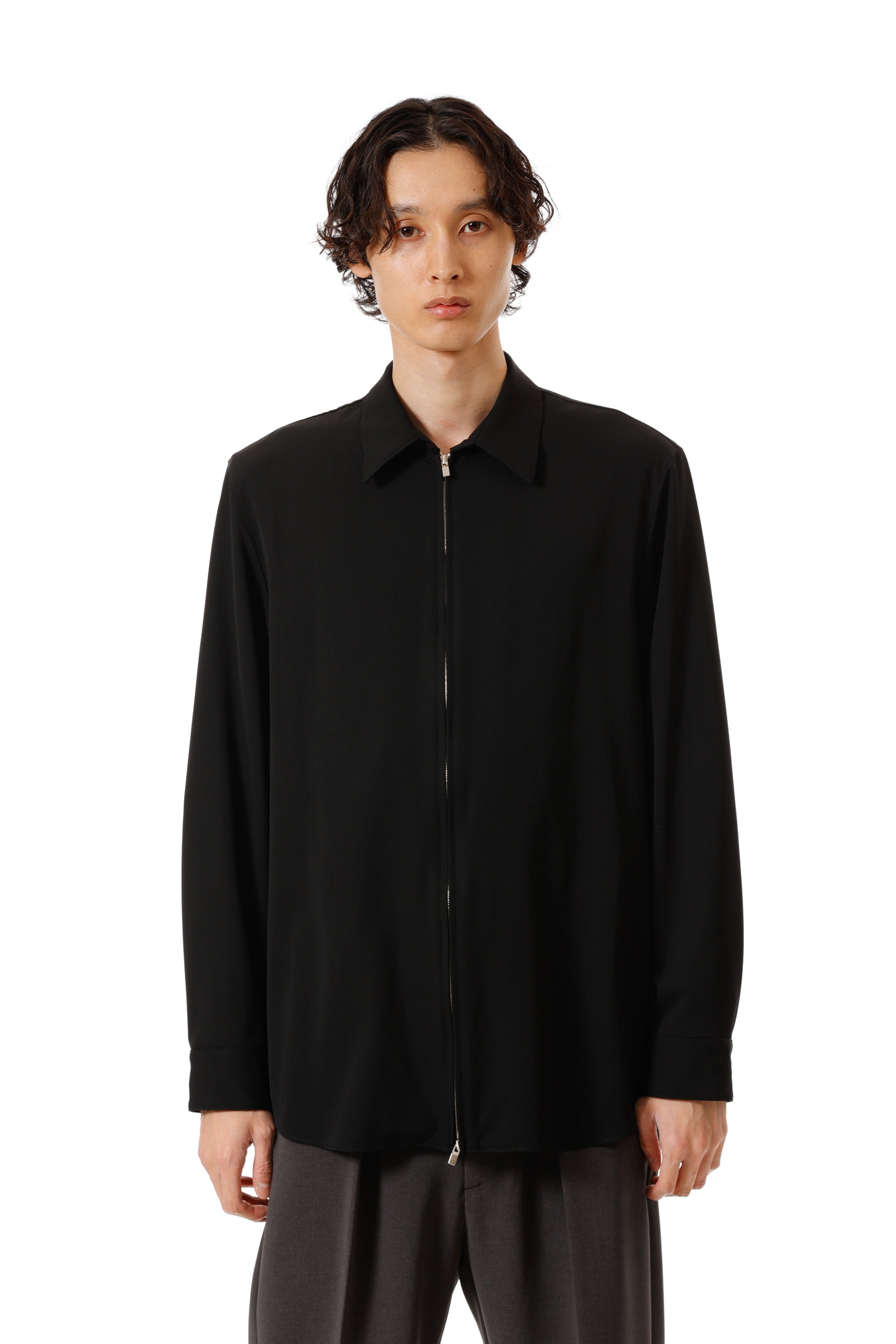 AS52-013 ハイツイストウールギャバジン ジップL/Sシャツ