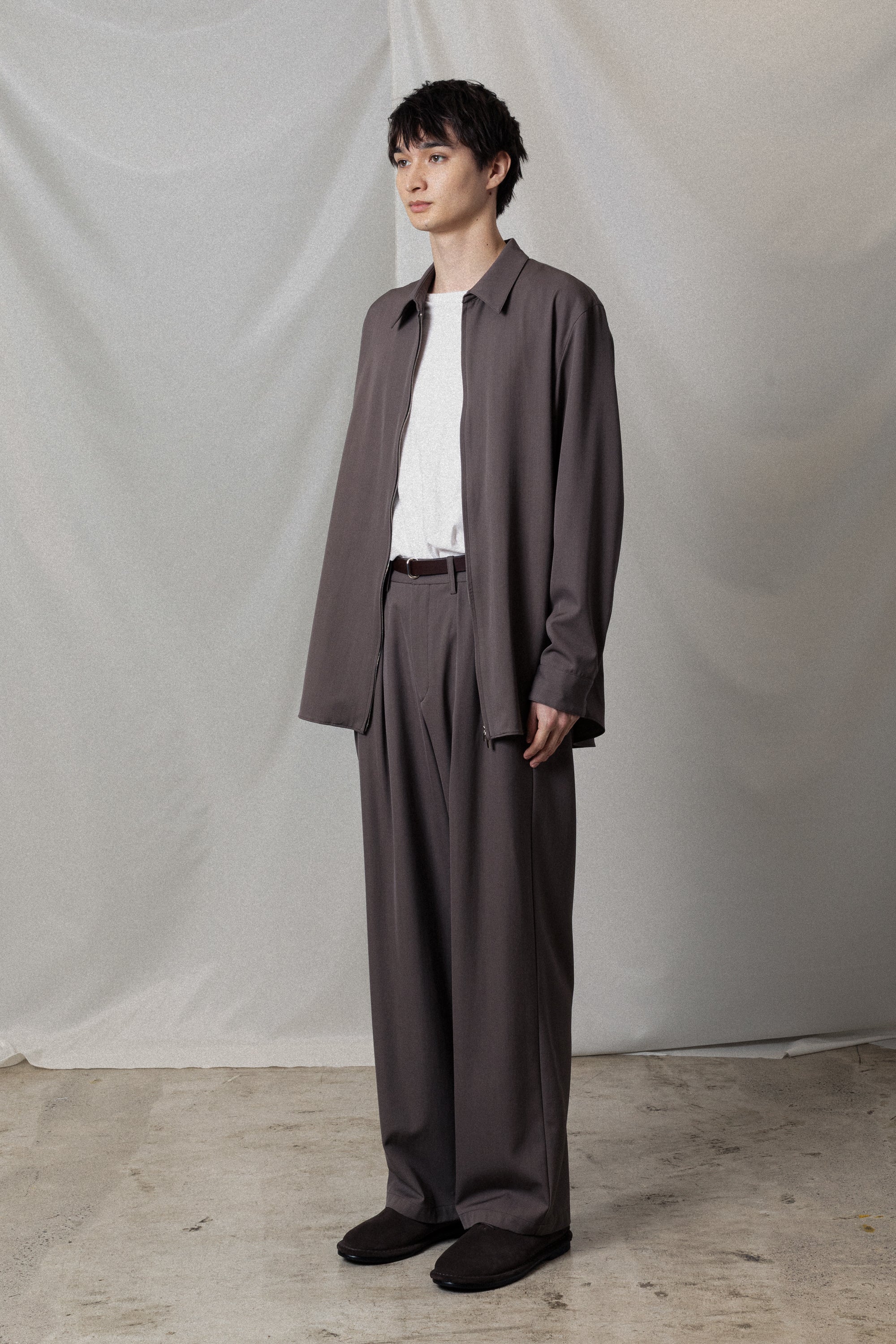 AS52-013 ハイツイストウールギャバジン ジップL/Sシャツ