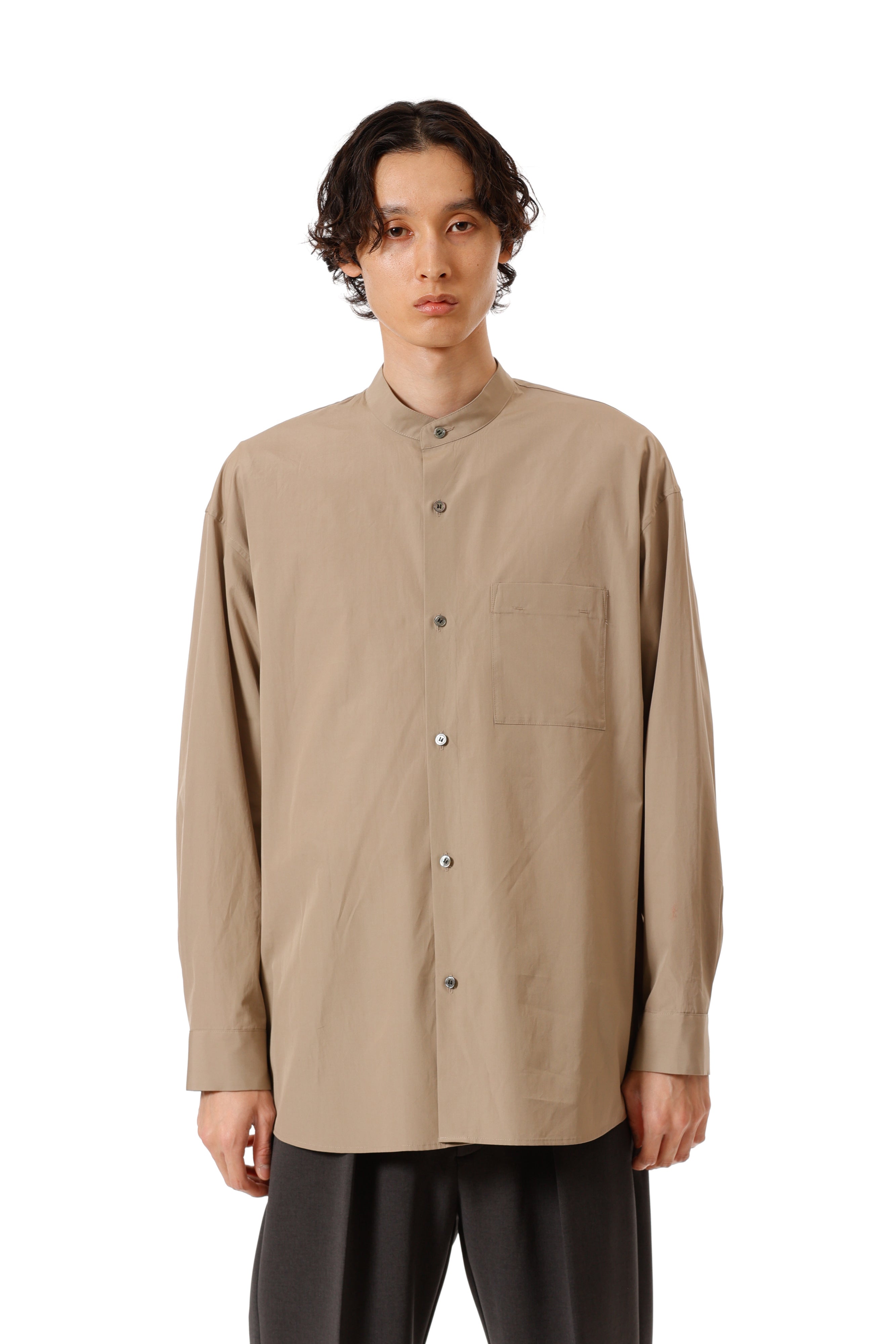 AS52-018 ギザブロード バンドカラーL/Sシャツ