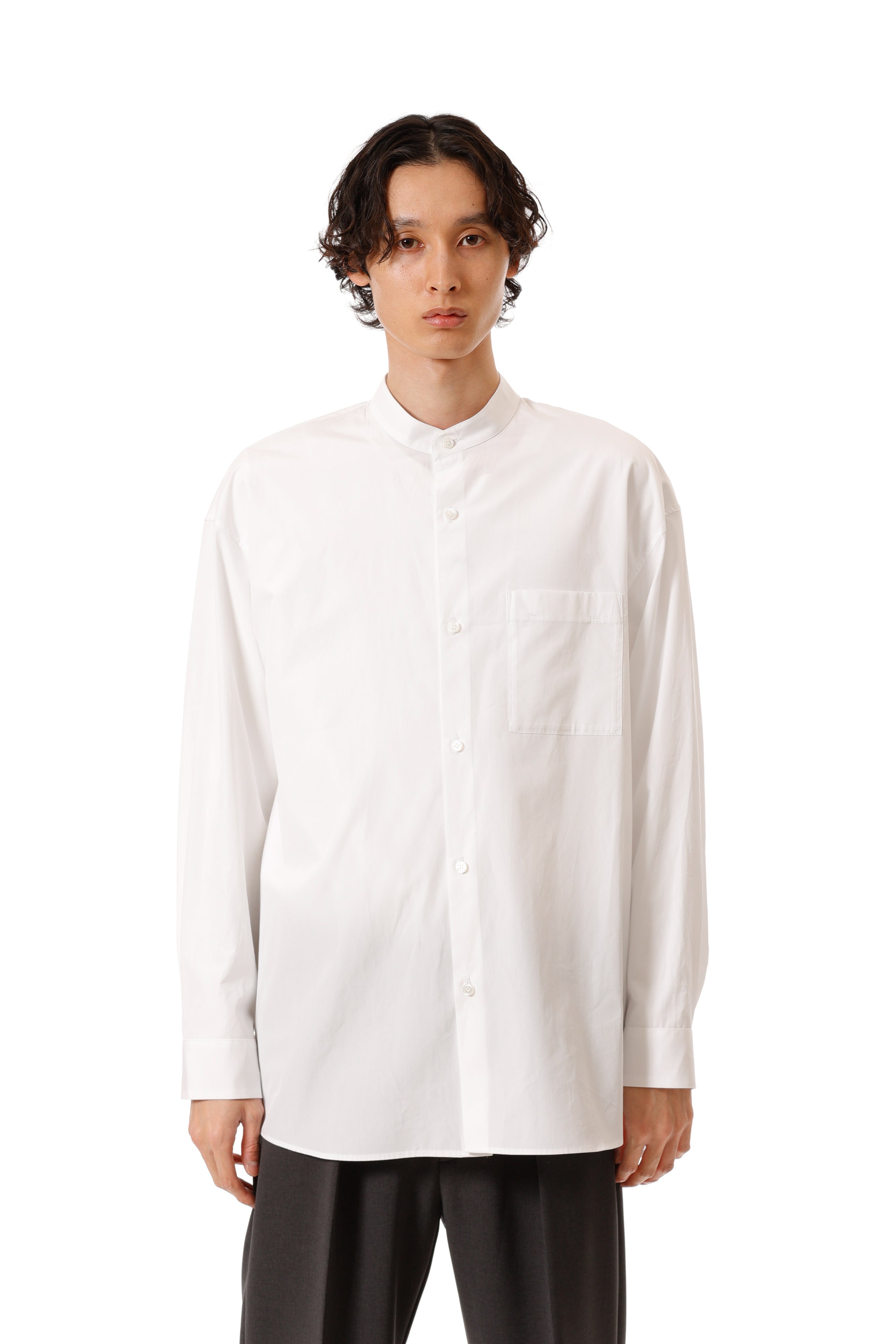 AS52-018 ギザブロード バンドカラーL/Sシャツ